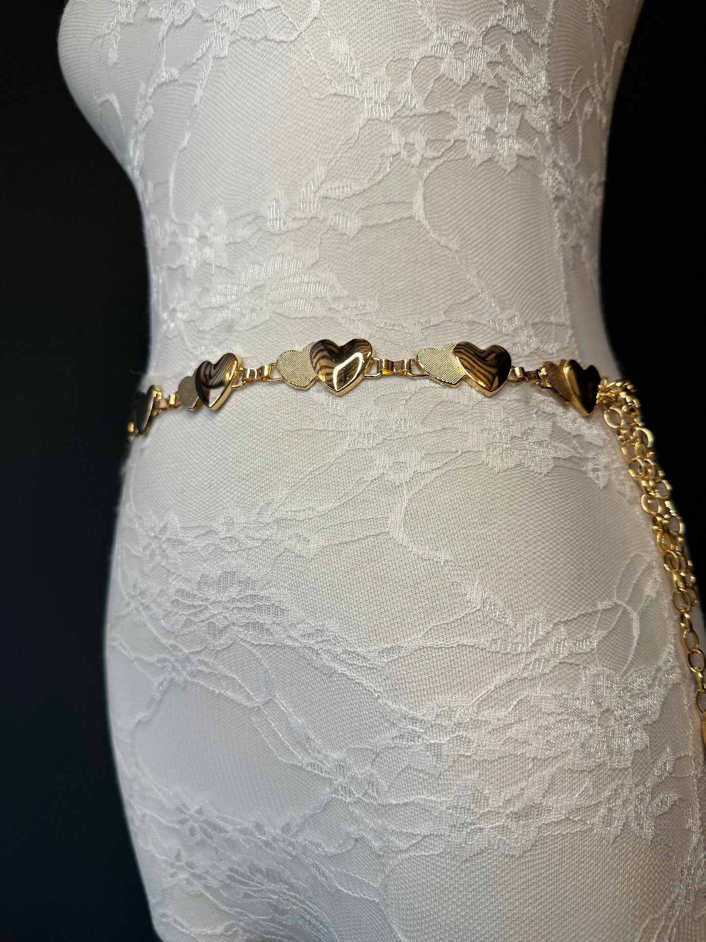 X-long Heart Belt, Metal Belt, Teen Sizes, Sizes 18”-60”, Fan Design, Fan Collection, Silver, Gold, Metal belt, Fashion Accessory