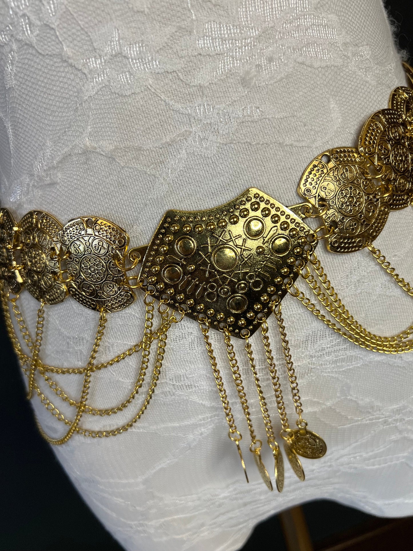 Belly Chain Delt, Antique Gold Discs 18-40 inch, Stunning Belt, Bellt Chain Belt, Handmade, Festvial, Costume, Dance