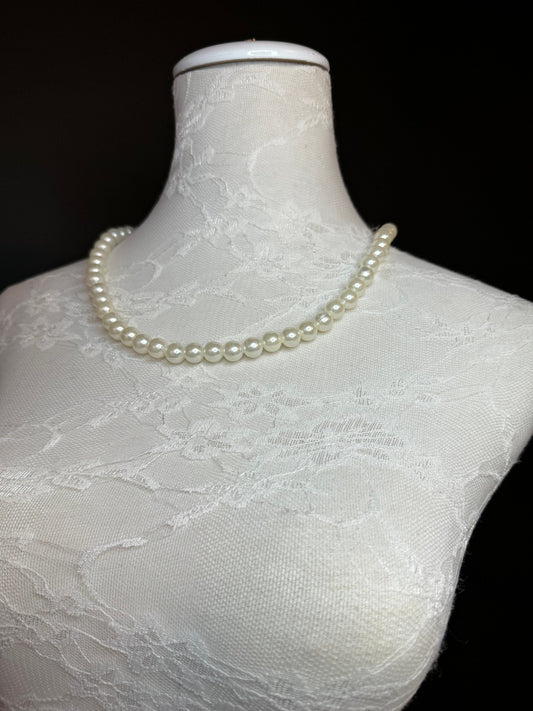 Pearl Bead Necklace, Fashionable Elegant Necklace, Cream Pearl Necklace