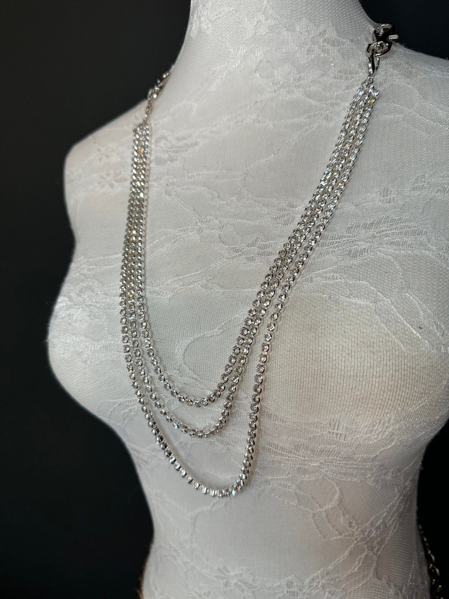 Rhinestone Jean Chains, Street Fashion, Hip Hop, Silver, Diamanté 3 Row Jeans Chain, Gift, Teen Accessory, Bags, Jeans, Belts