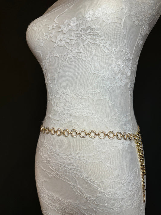 X-long Belt, Rhinestone Ring Belt, Fashion Belt, Silver, Gold Belts, Silver or Gold, Waist sizes 18”-60”, Handmade, Swimwear, Dresses, Gift