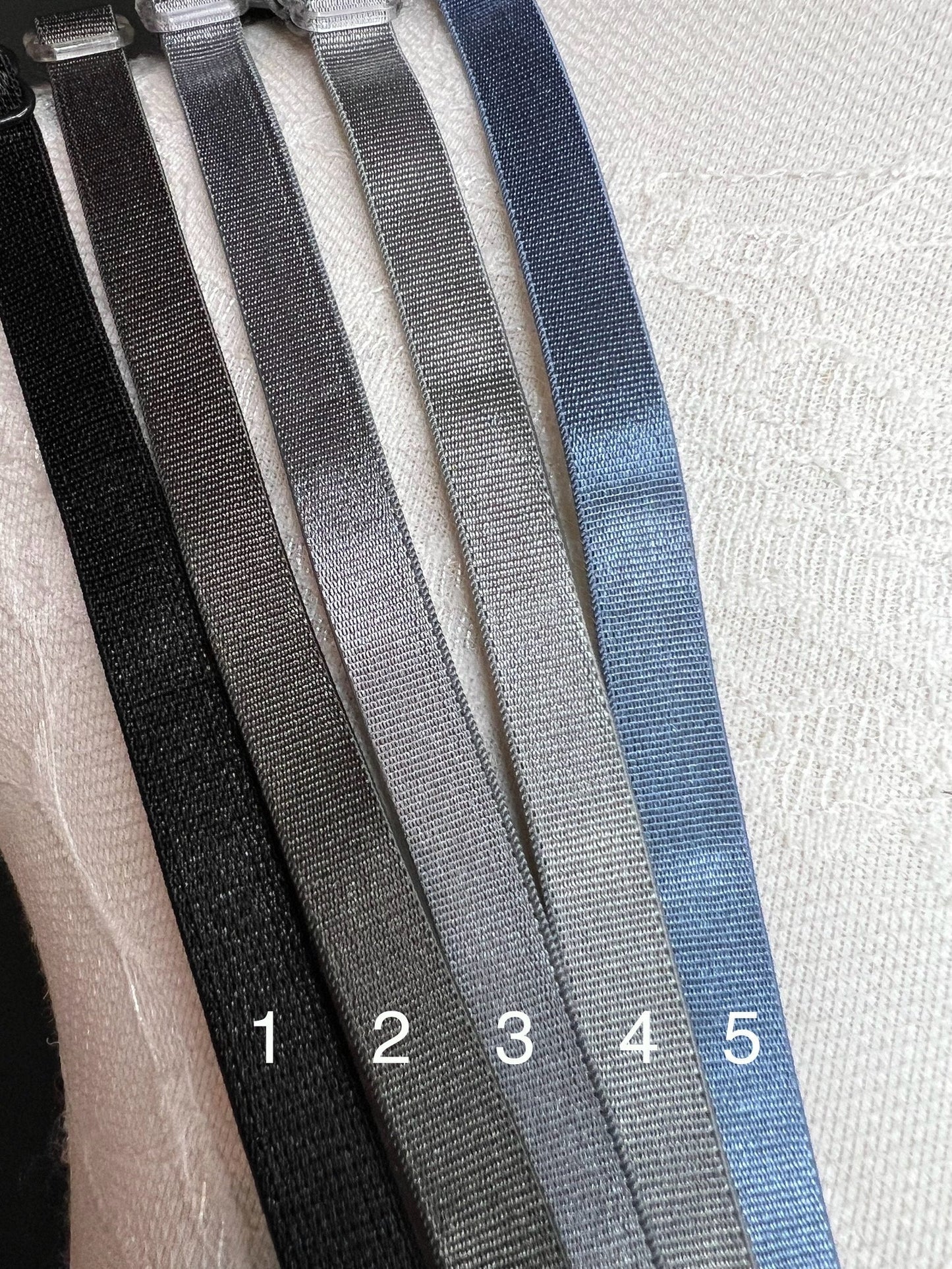 Bra Straps and Elastic 82 Colours 6mm, 10mm, Black, Grey, Ivory, White