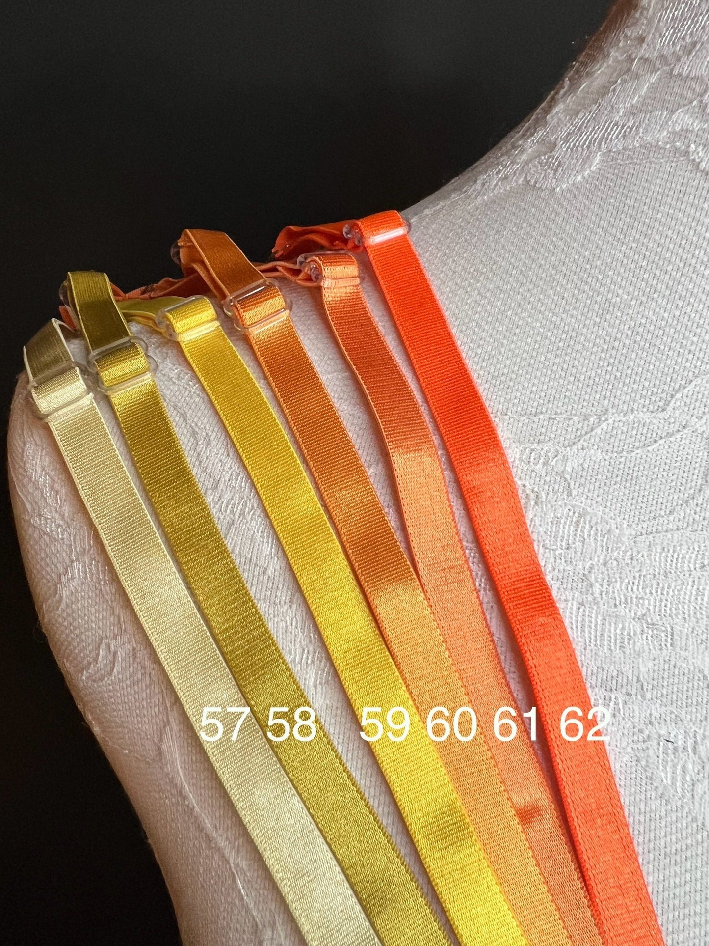 Bra Straps, Bra Strap Elastic, Sewing Bra Straps, 82 Colours, Adjustable, Sew on, Lingerie, 6mm, 10mm, Yellow, Orange
