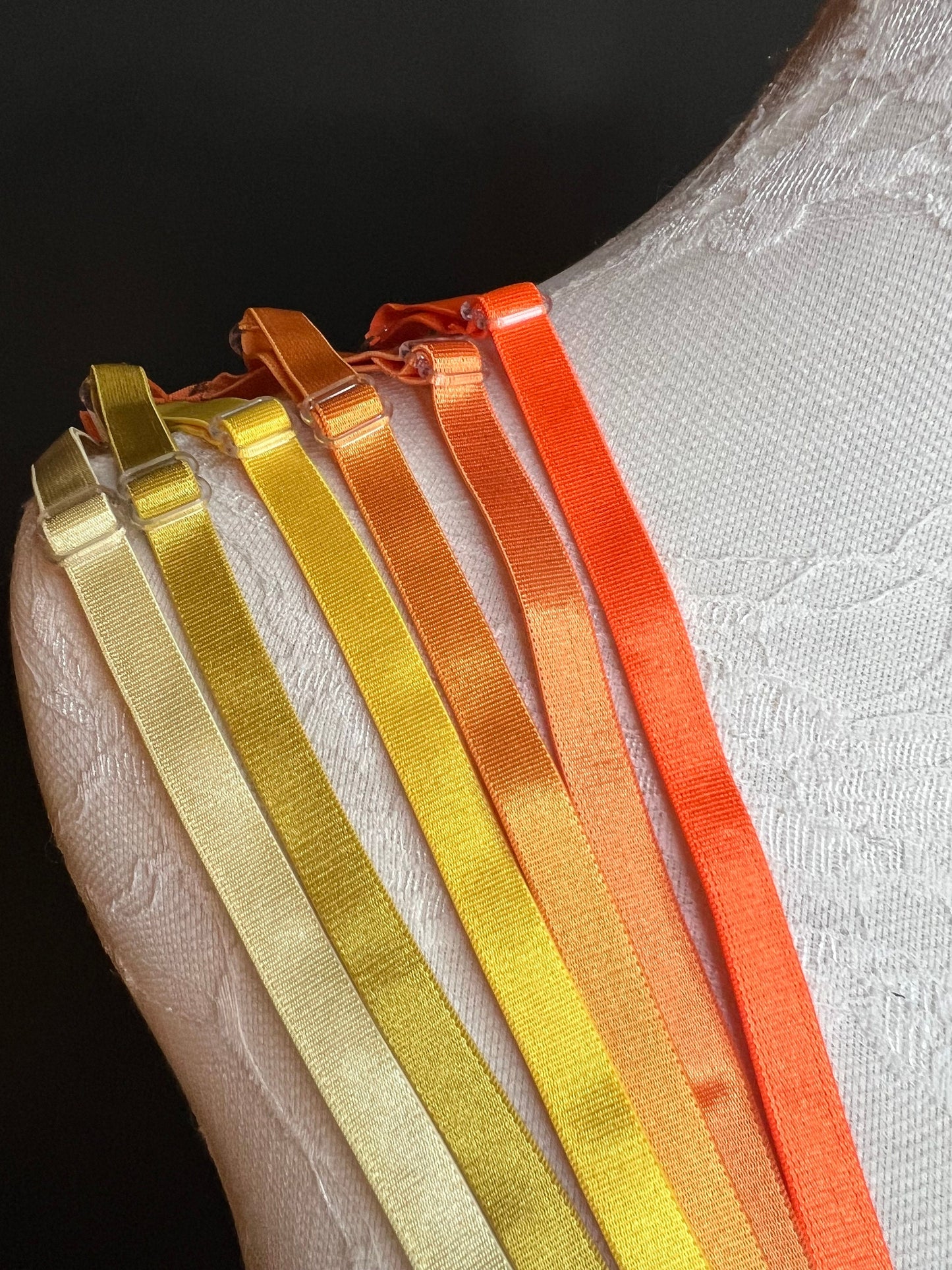 Bra Straps, Bra Strap Elastic, Sewing Bra Straps, 82 Colours, Adjustable, Sew on, Lingerie, 6mm, 10mm, Yellow, Orange