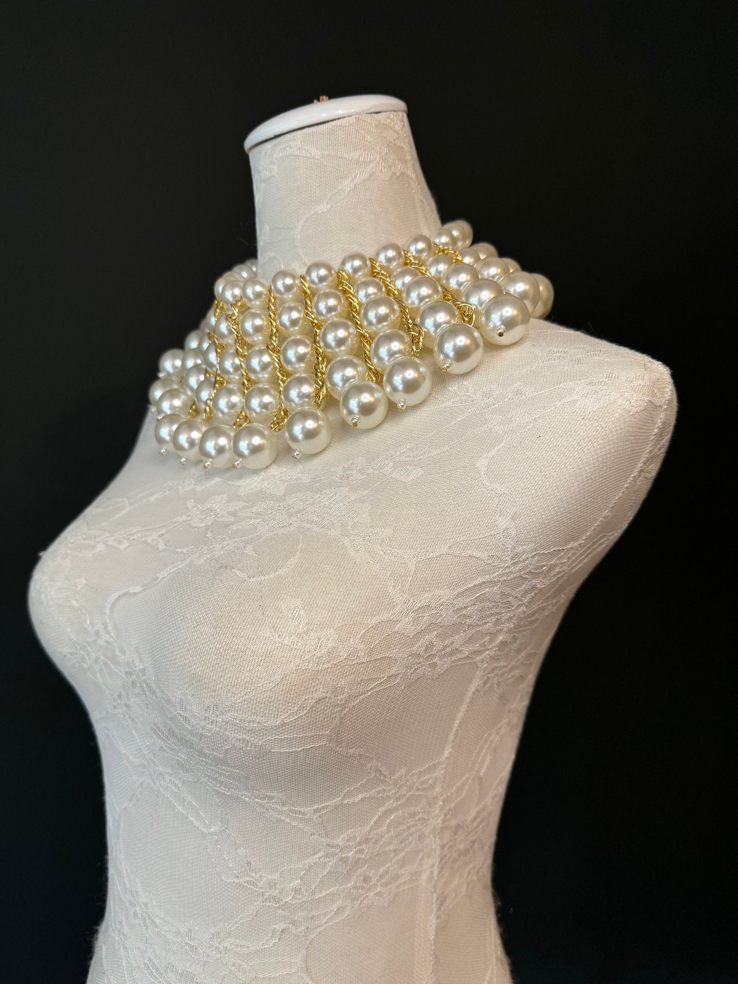 Pearl shoulder chain body jewellery, bridal, ivory, pearls, wedding, Stunning Pearl shoulder chain body pearls, gold beads, UK Sizes 6-12