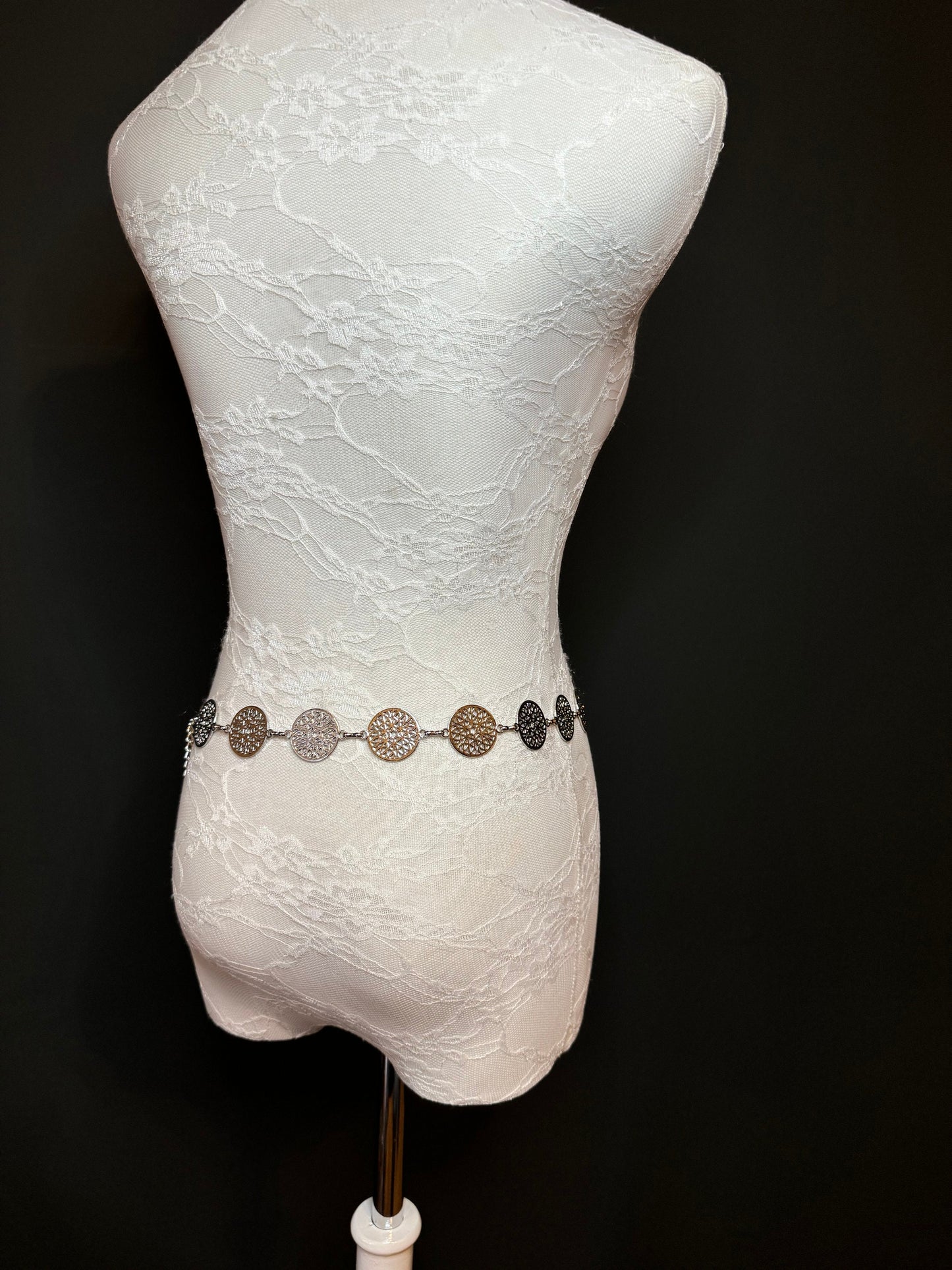 X-long Ring Belt, Metal Ring Belt, Teen Sizes, Size 18”-60”, Fan Design, Fan Collection, Gold, Silver Metal belt, Fashion Accessory