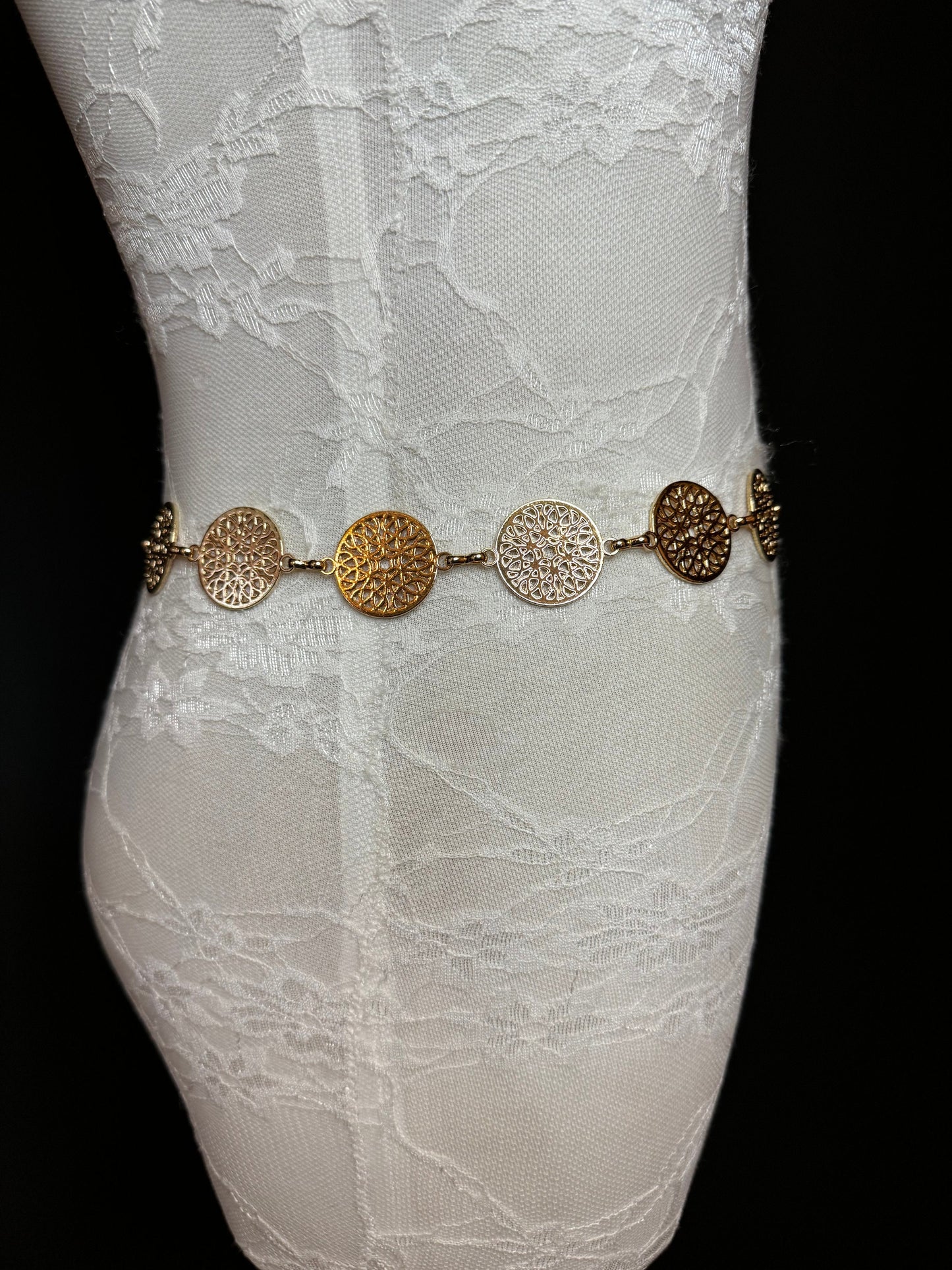 X-long Ring Belt, Metal Ring Belt, Teen Sizes, Size 18”-60”, Fan Design, Fan Collection, Gold, Silver Metal belt, Fashion Accessory