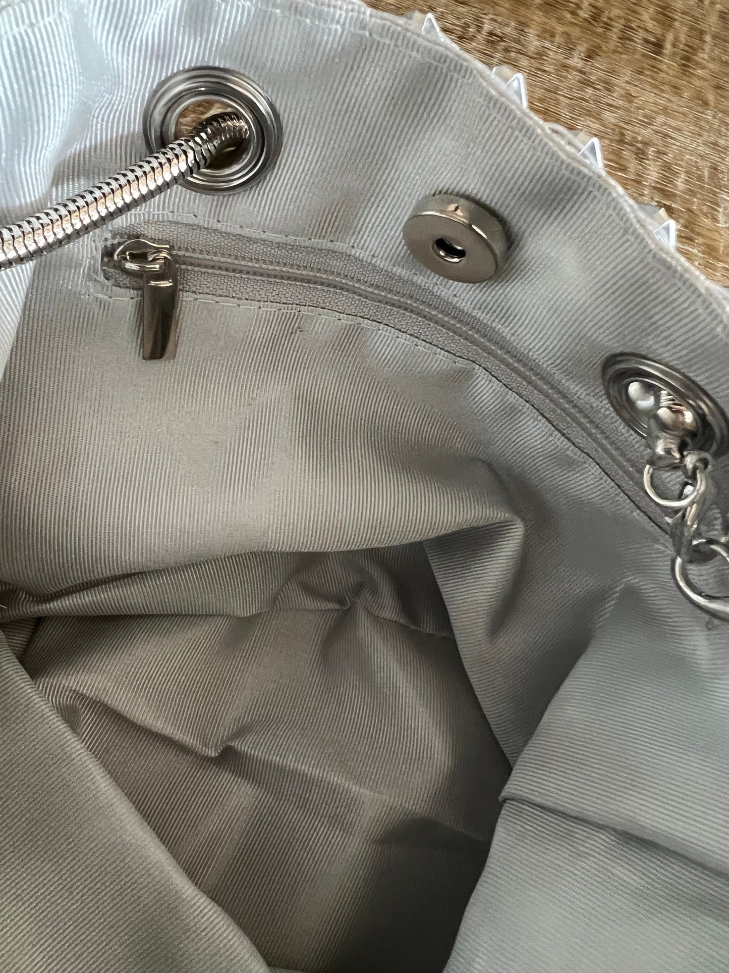 Rhinestone Chainmail Silver Handbag, Quality Handbag, Chainmail, Diamanté, Fashionable Bag, Silver