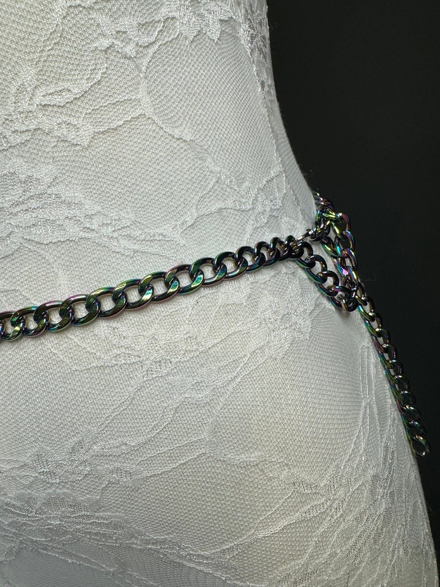 X-long Multi Colour Chain Belt, Metal Chain Belt, Teen Sizes, Sizes 18”-60”, Fan Design, Fan Collection, Festival, Gift, Fashion Accessory