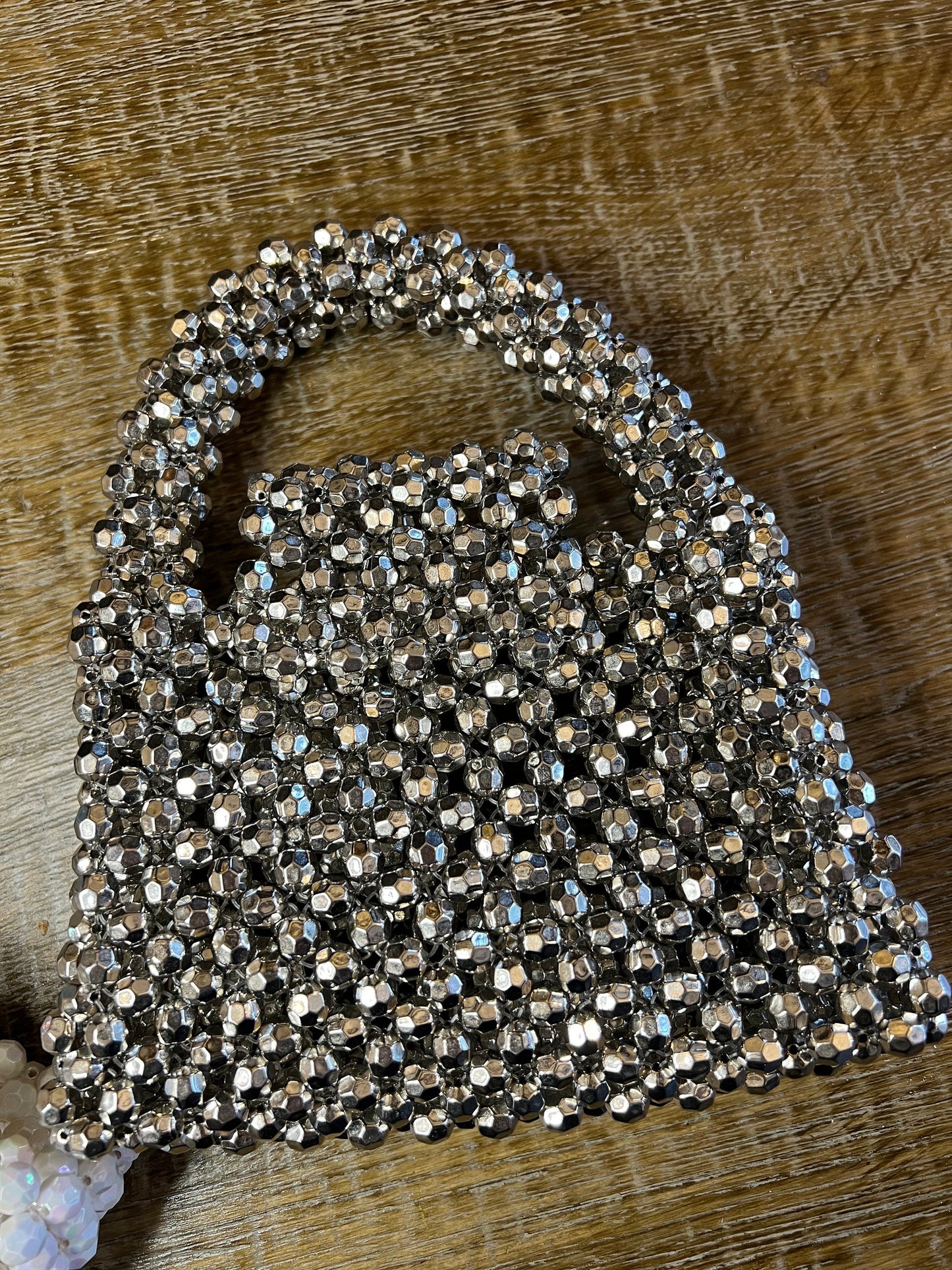 Handmade Faceted Crystal Beaded Handbag, Prom Accessory