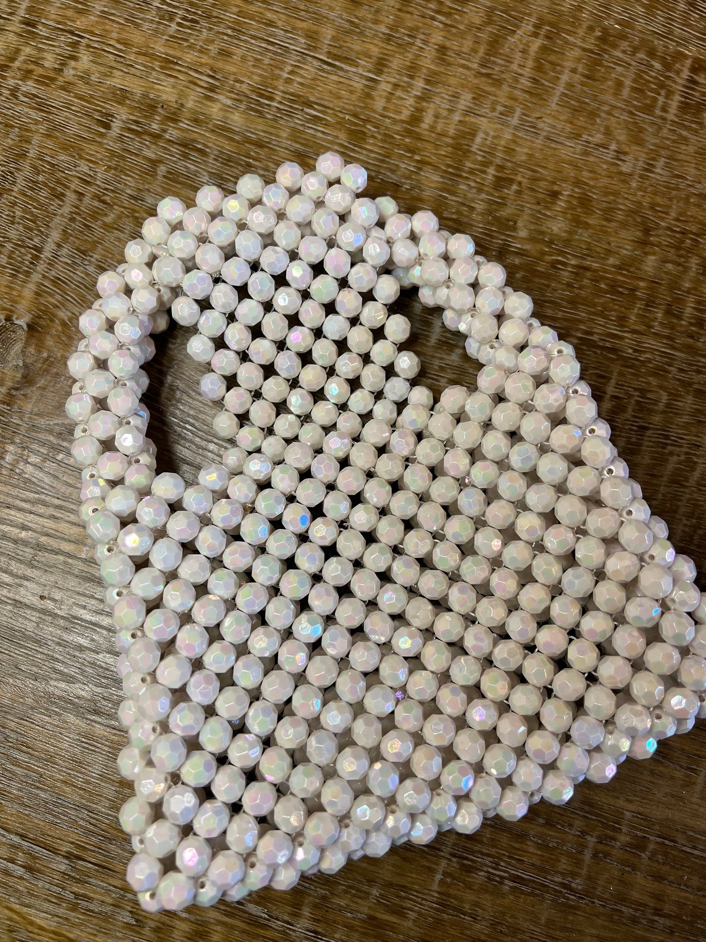 Handmade Faceted Crystal Beaded Handbag, Prom Accessory