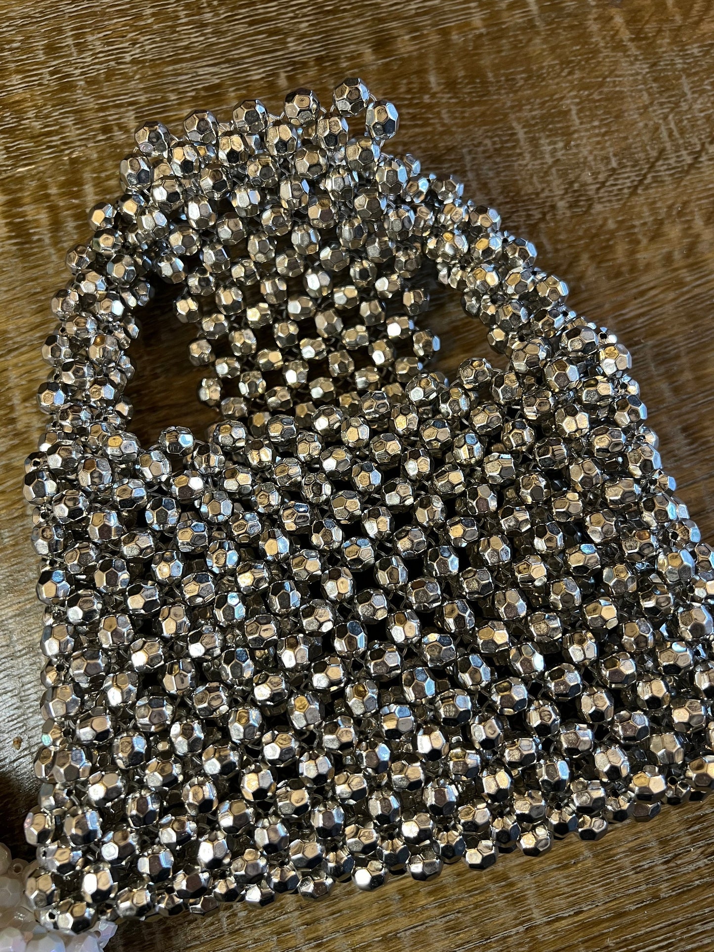 Handmade Faceted Crystal Beaded Handbag, Prom Accessory