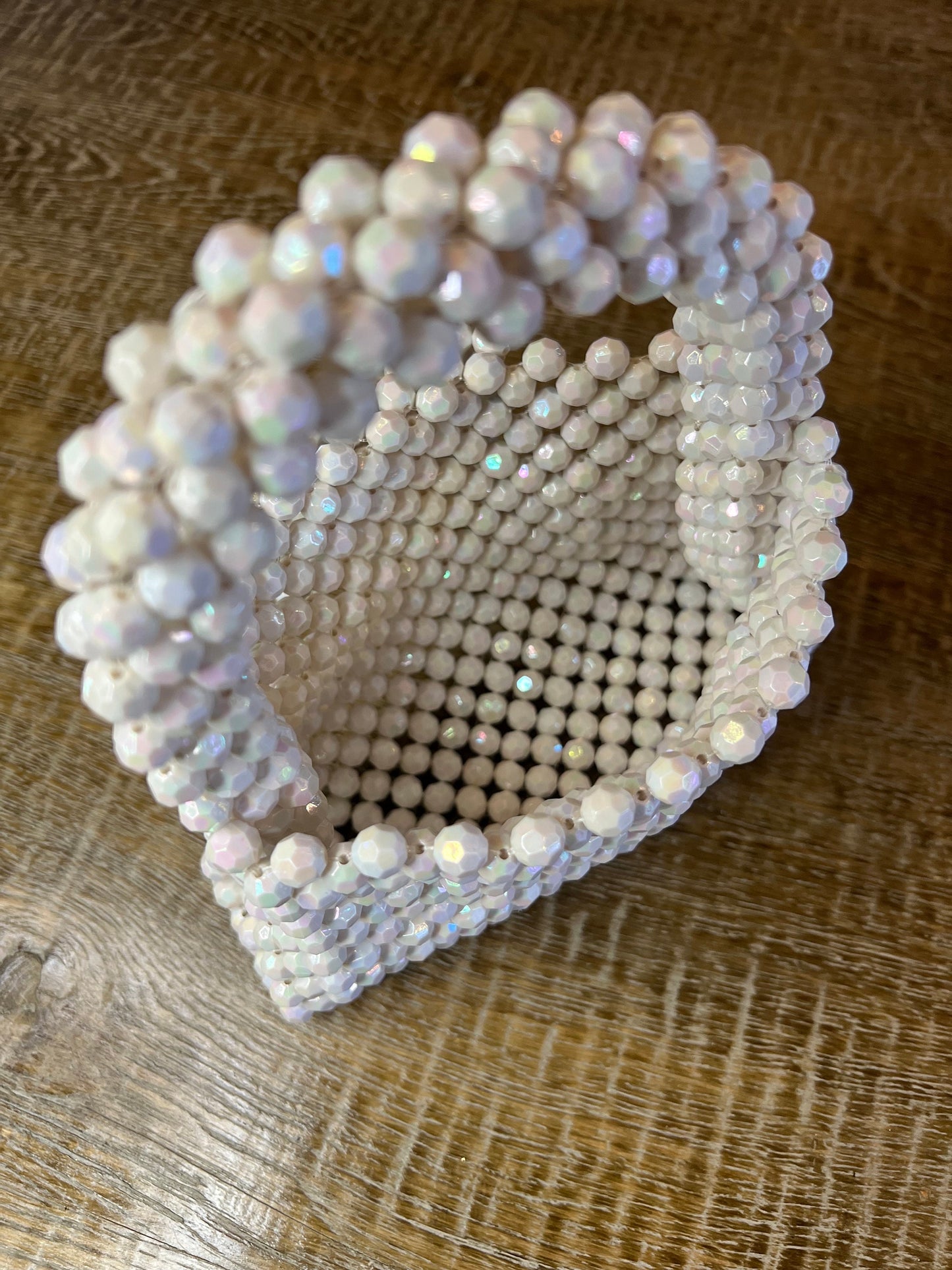 Handmade Faceted Crystal Beaded Handbag, Prom Accessory