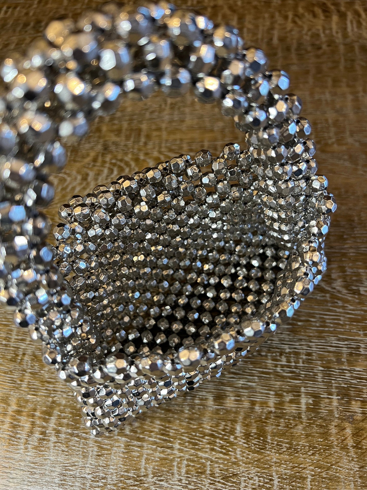 Handmade Faceted Crystal Beaded Handbag, Prom Accessory