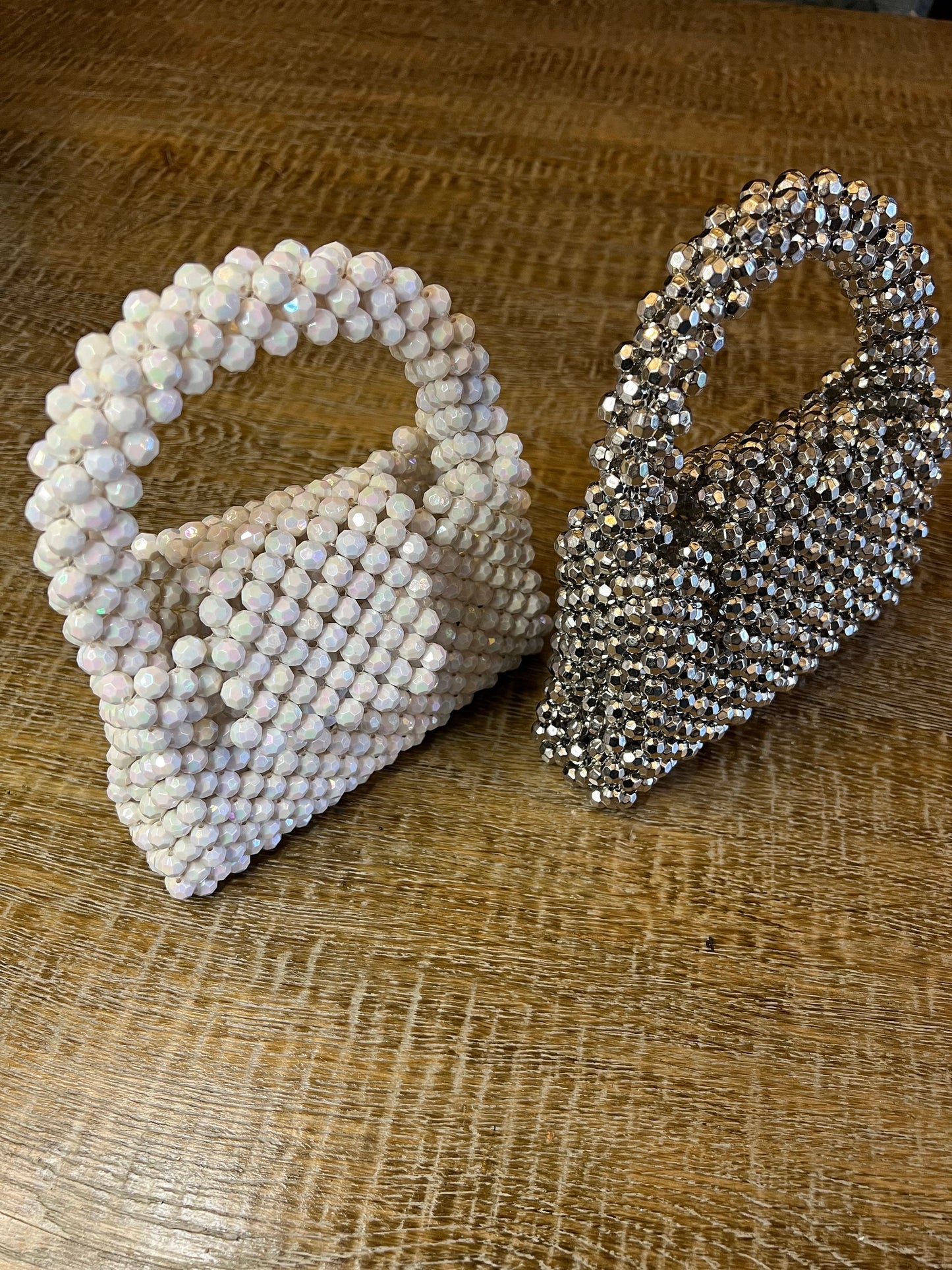 Handmade Faceted Crystal Beaded Handbag, Prom Accessory