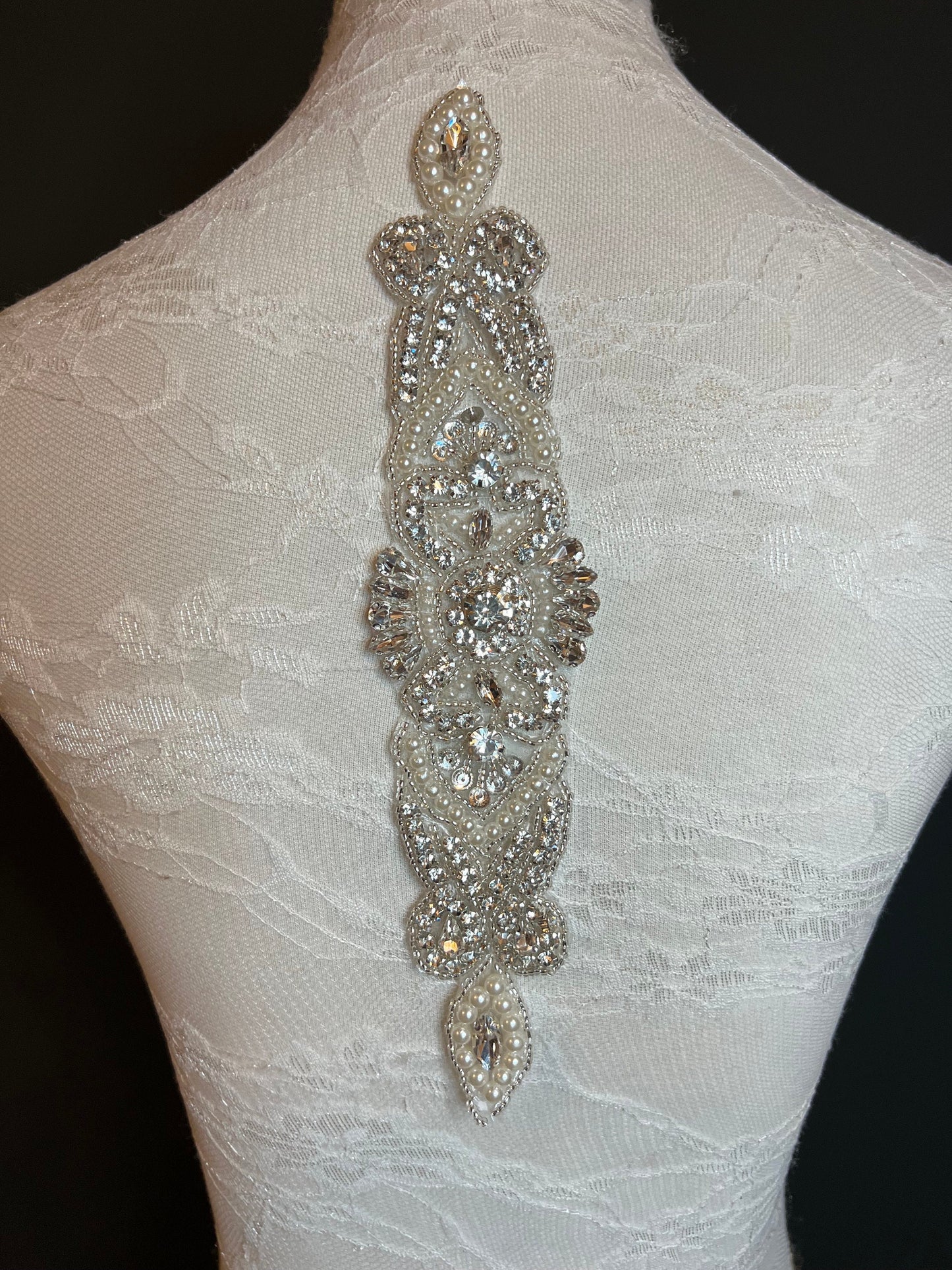 Crystal Rhinestone Applique For Belt Headband Wedding Bridal