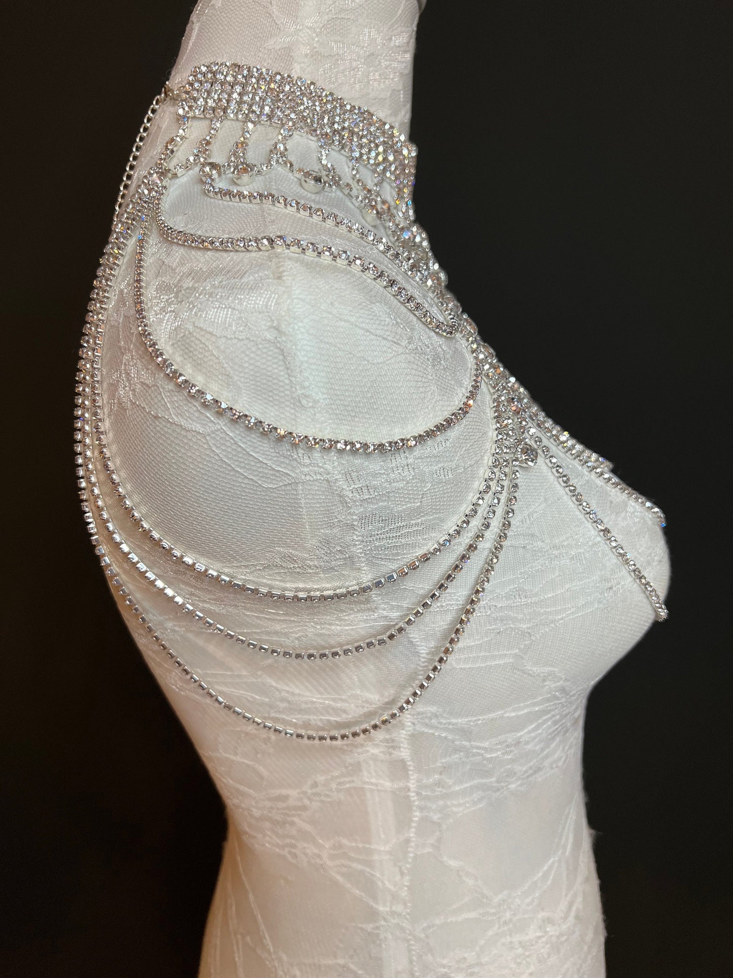 Rhinestone Body Chain, Gold, Silver, Diamanté Costume, Club Wear, Festival, Exclusive Design, Body Jewellery, FAN Design