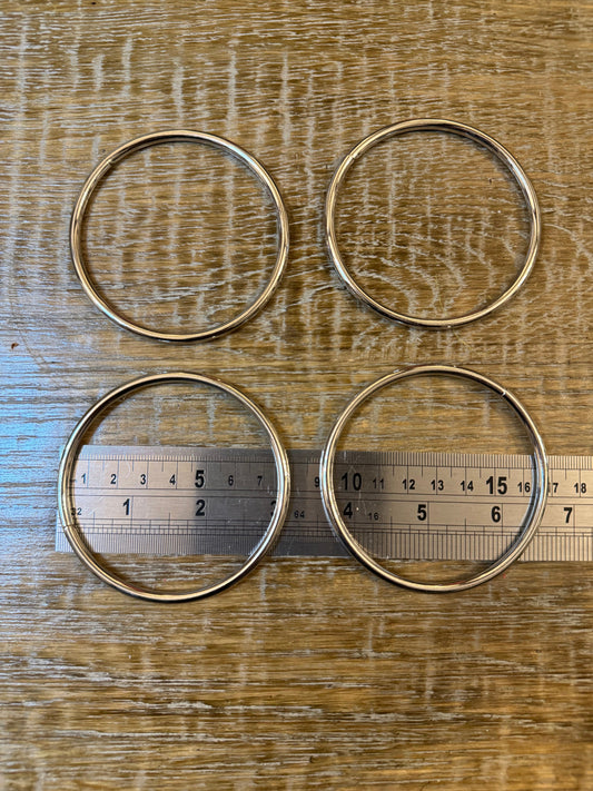 Rings, Metal Rings, Silver, Solid Metal Round Rings, clothing, swimwear, 8cm, 3 1/16” Metal Hoop Rings, Bags, Crafts, 0.5cm Thick Rim