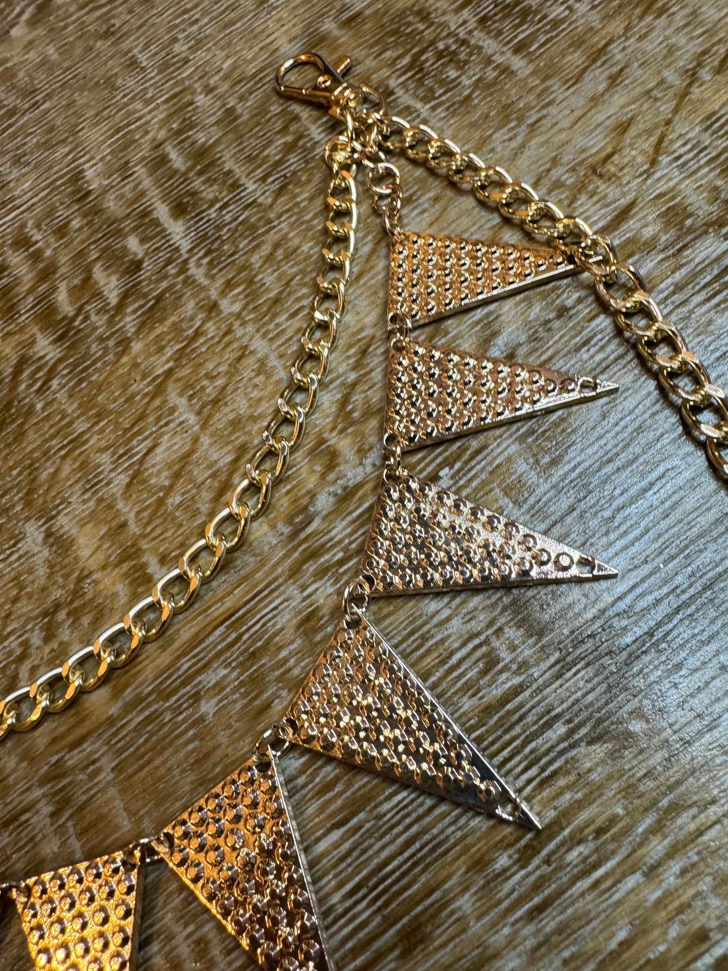 Jeans Chain, Layered Metal Chain, Punk, Rock, Fashion, Festival, Gold, Jean Chain, Bag Chain, Gift, Triangle Jean Chain