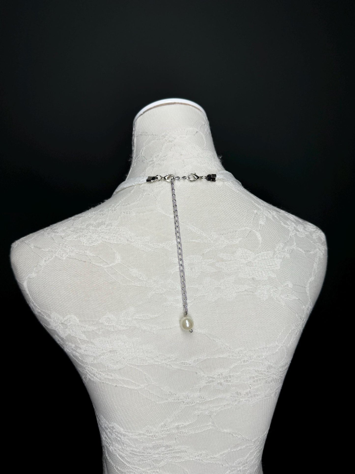 Pearl Lace Corsage Necklace, Elegant Couture Style Handmade Necklace, Pearls, Lace Necklace, Chic, Fashion, FAN Exclusive, Handmade
