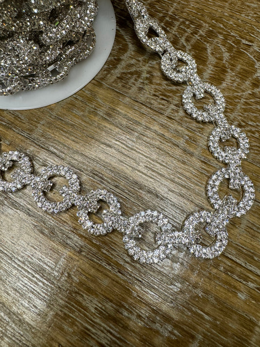 Diamante Chain, Diamanté, High Quality, Rhinestones Trimming, Silver Rhinestones, Diamanté Crystal, Jewel Trimming