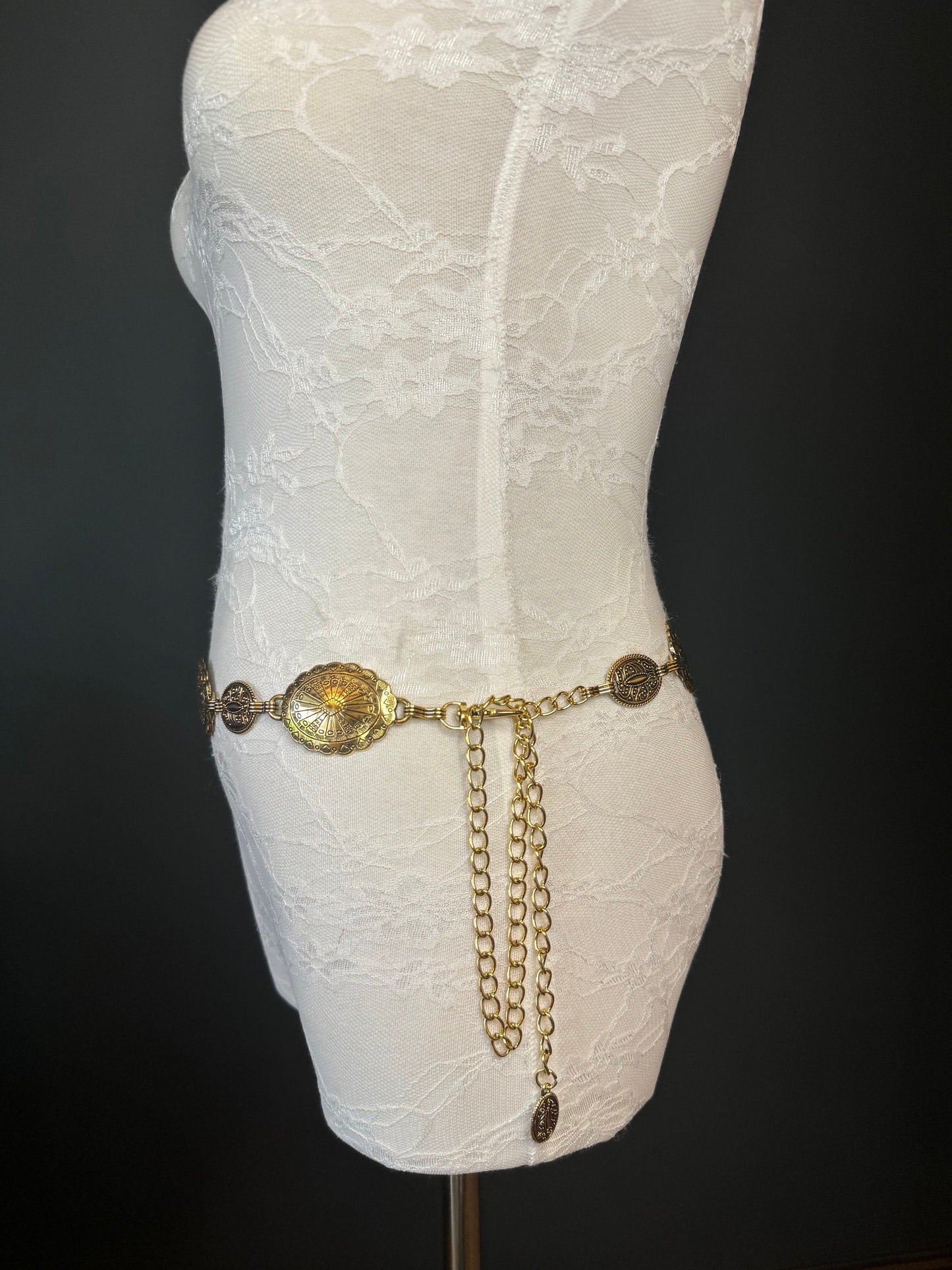 X-long Antique Brass Disc Belt, Silver, Metal Disc Belt, Teen Sizes, Size 18”-60”, FAN Design, FAN Collection, Fashion Accessory, Gift