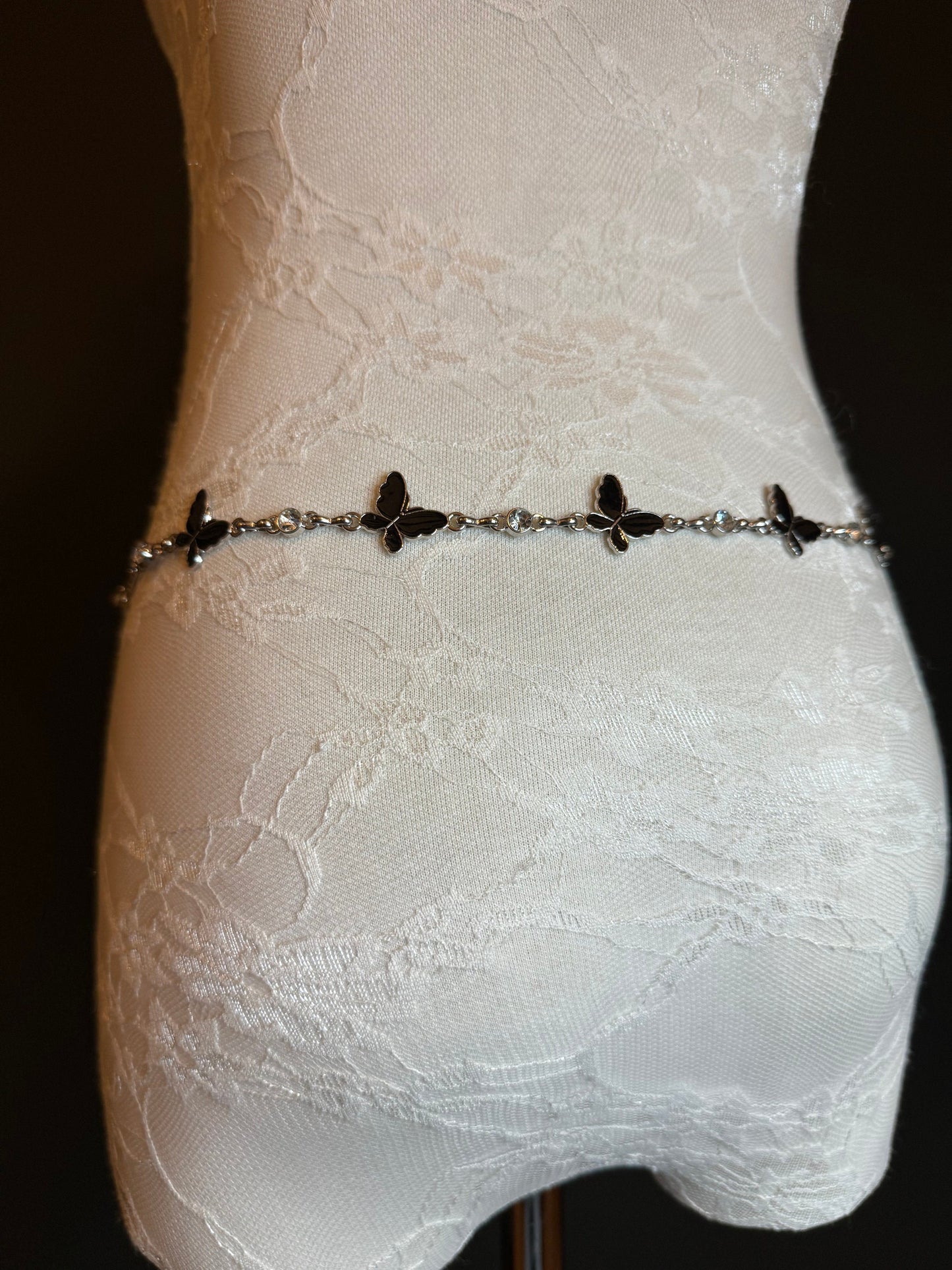 X-Long Belt, Butterfly Rhinestone Belt, Chain Belt, Vintage Style Belt, Diamante Belt, Fashion Belt, Gift, FAN Design Belt, Swimwear Belt