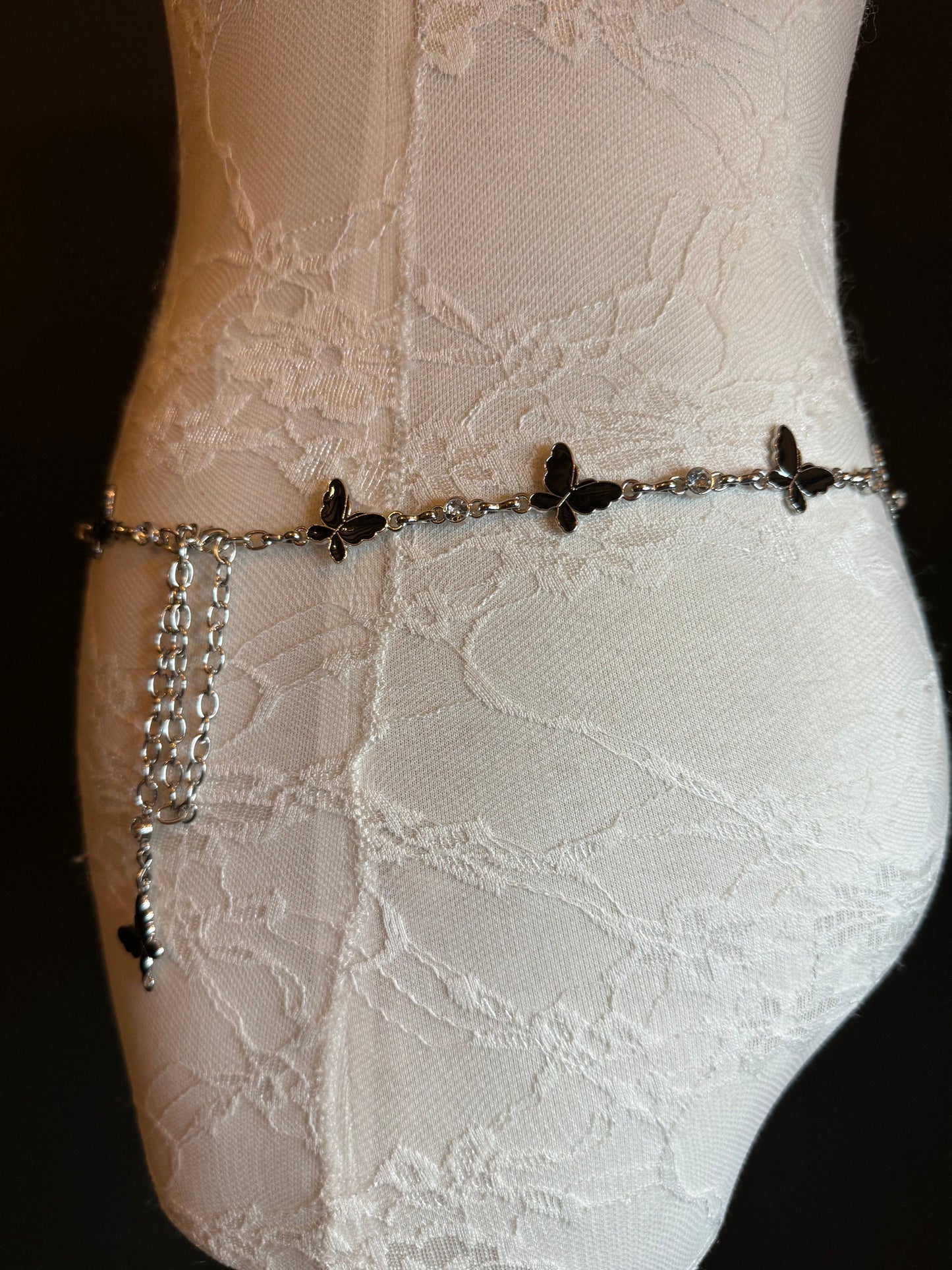 X-Long Belt, Butterfly Rhinestone Belt, Chain Belt, Vintage Style Belt, Diamante Belt, Fashion Belt, Gift, FAN Design Belt, Swimwear Belt