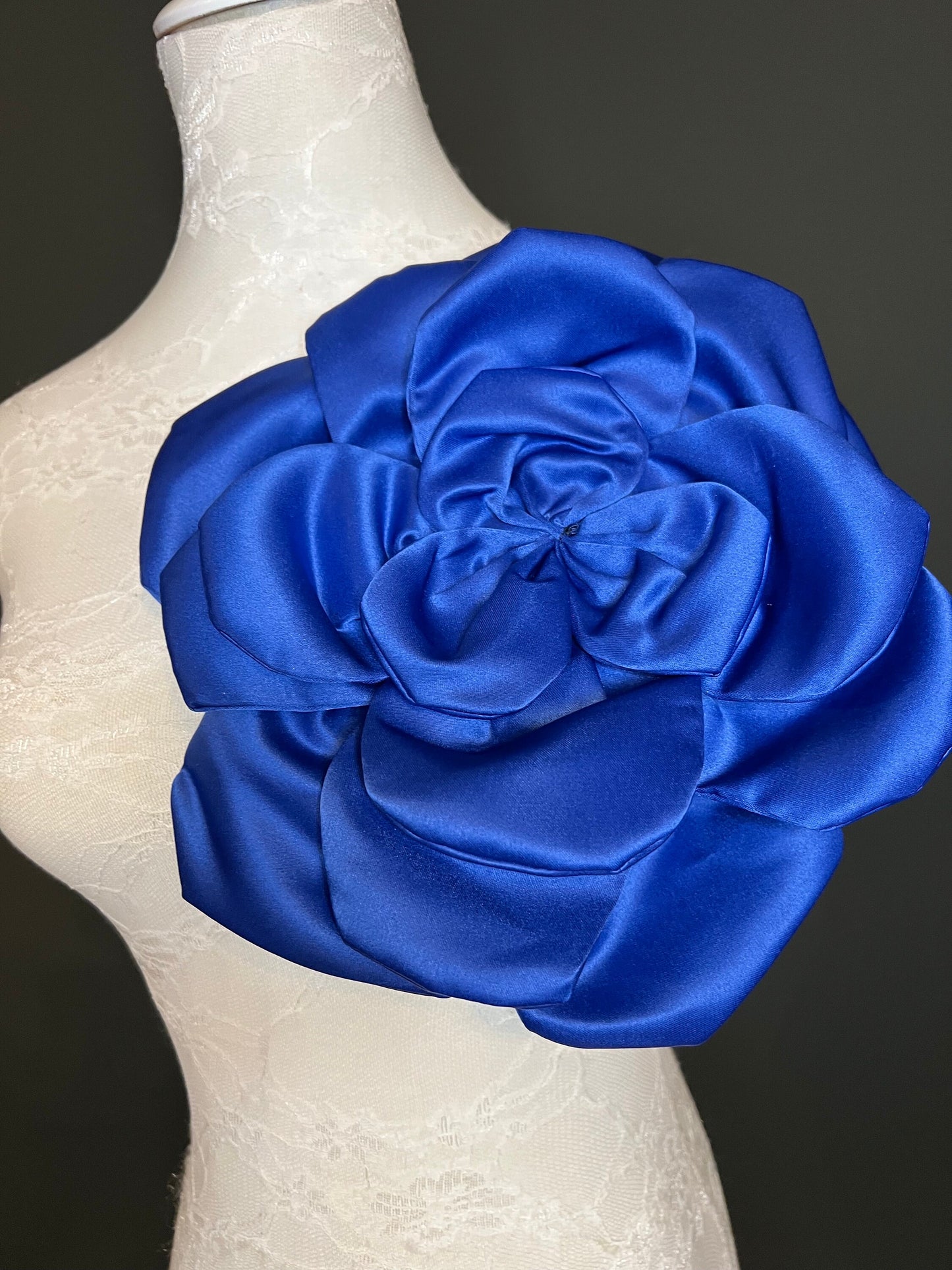 Oversized Large Corsage Flower, Royal Blue, 9 colours, 11” Wide, 27cm, Pin on Corsage, Bridal, Clothing, Dress, Hat, Accessory, FAN Design