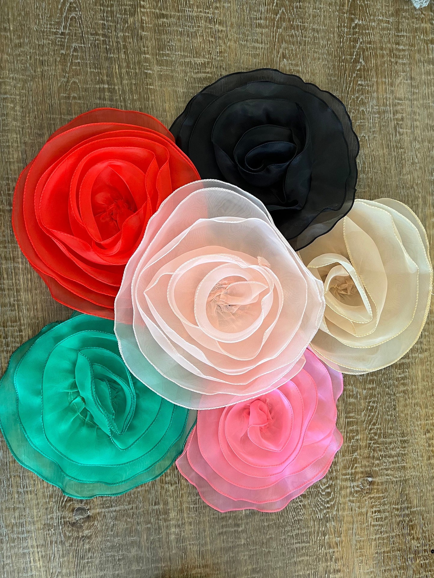 Large 3D Corsage Flower, Green, 10” Wide, Pin on Corsage, Bridal, Clothing, Dress, Hat, Accessory, FAN Design