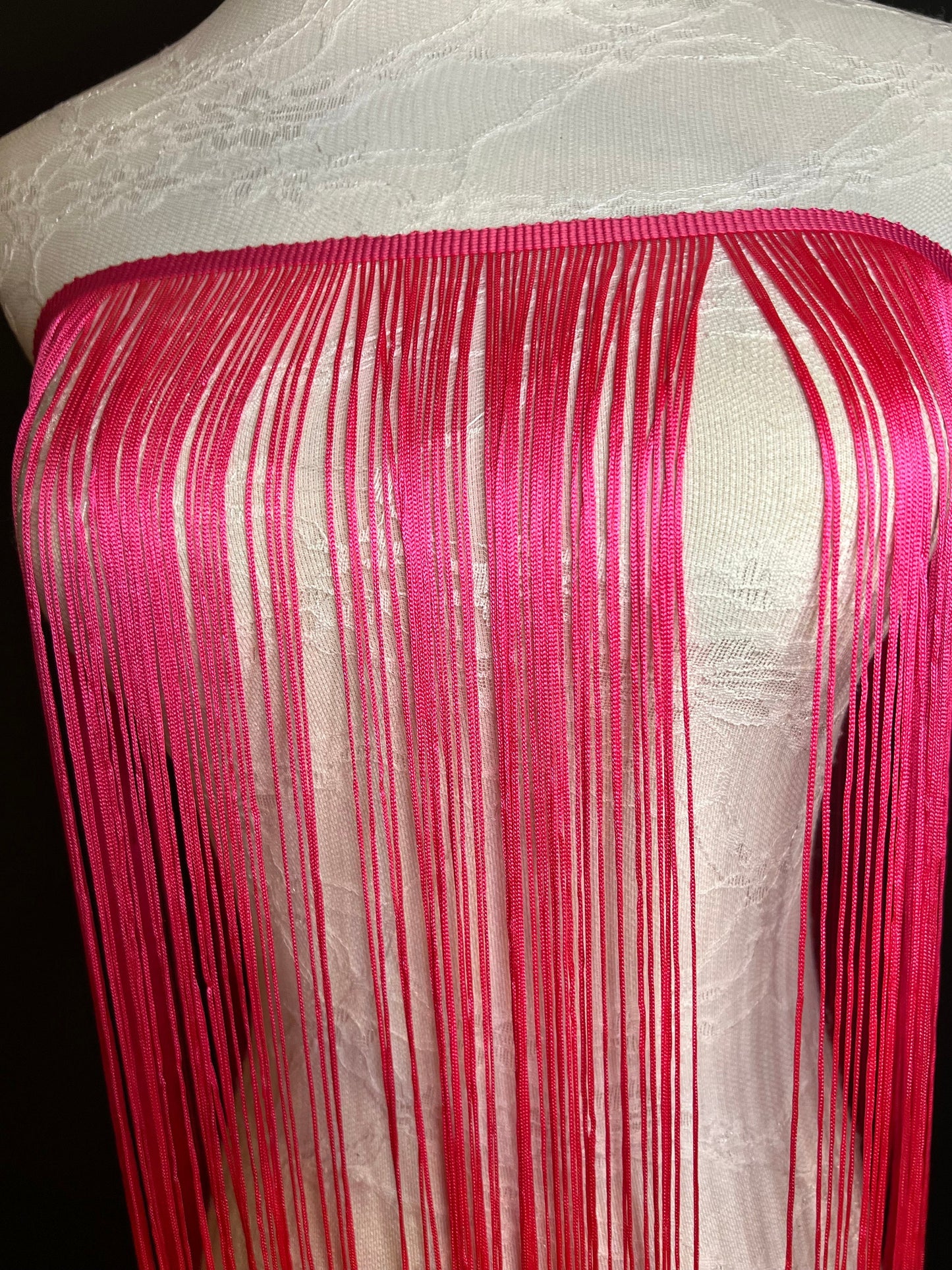 40" 100cm Wide Dense Fringe Trim, Fluorescent Pink, 27 Colours Available
