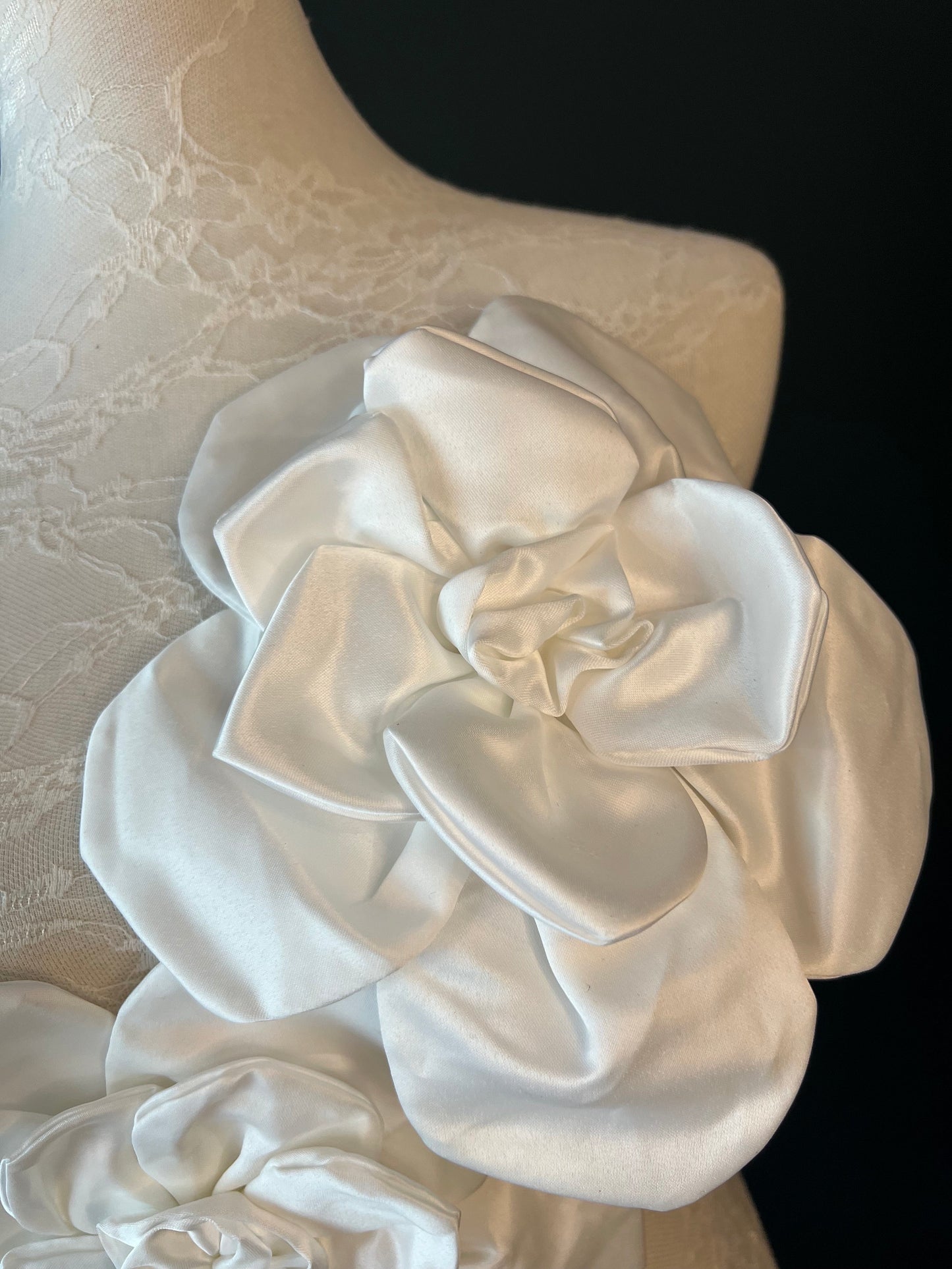 Large 3D Corsage Flower, Ivory, 9” Wide, 27cm, Pin on Corsage, Bridal, Clothing, Dress, Hat, Accessory, FAN Design