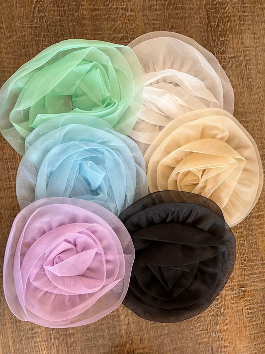 Large 3D Corsage Flower, 6 colours, 11” Wide, Pin on Corsage, Bridal, Clothing, Dress, Hat, Accessory, FAN Design