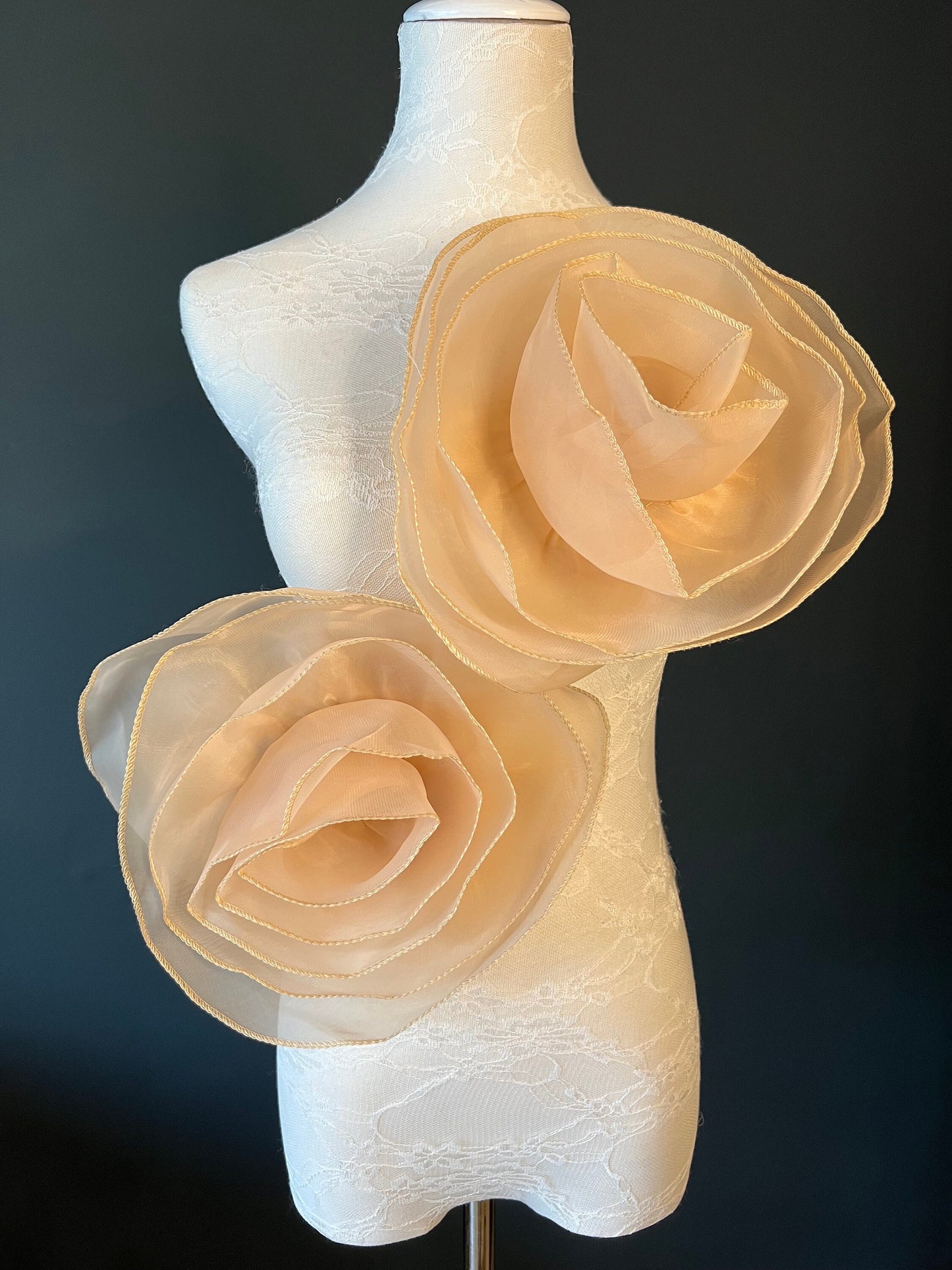 Large 3D Corsage Flower, 6 colours, 10” Wide, Pin on Corsage, Bridal, Clothing, Dress, Hat, Accessory, FAN Design