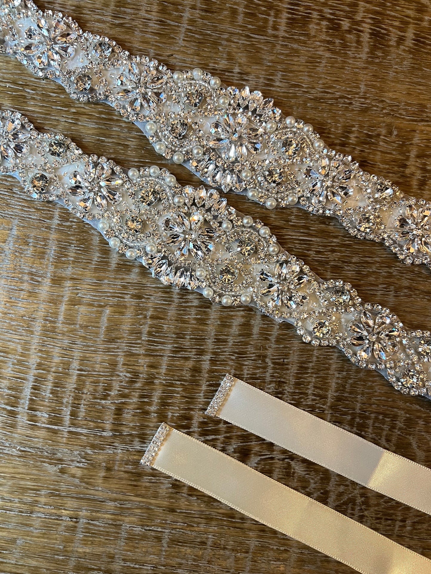 Wedding Belt, Bridal Belt, Sash Belt, Crystal Rhinestone, Cream Ribbon