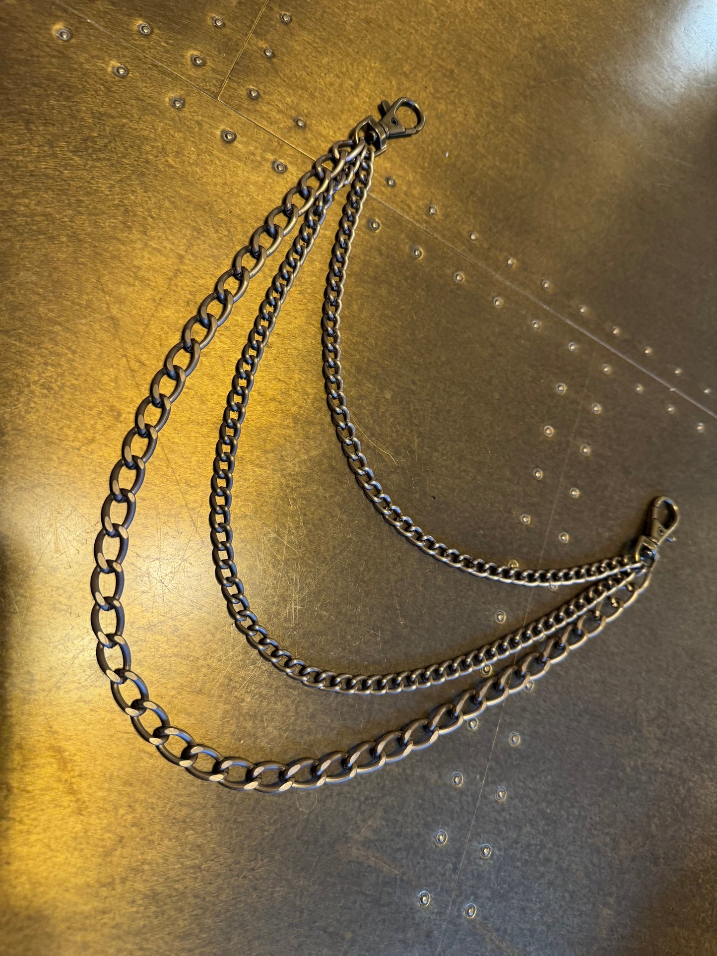 Antique Brass Layered Jeans Chains, 6 Sizes