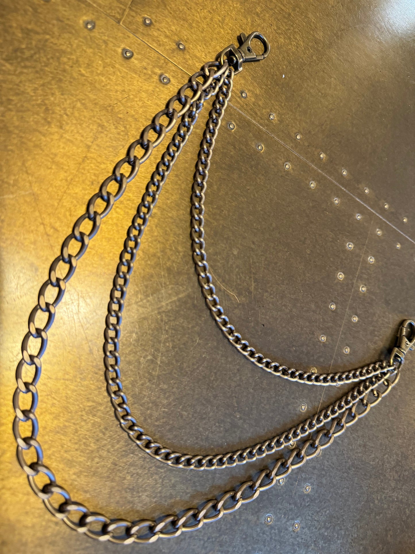 Antique Brass Layered Jeans Chains, 6 Sizes