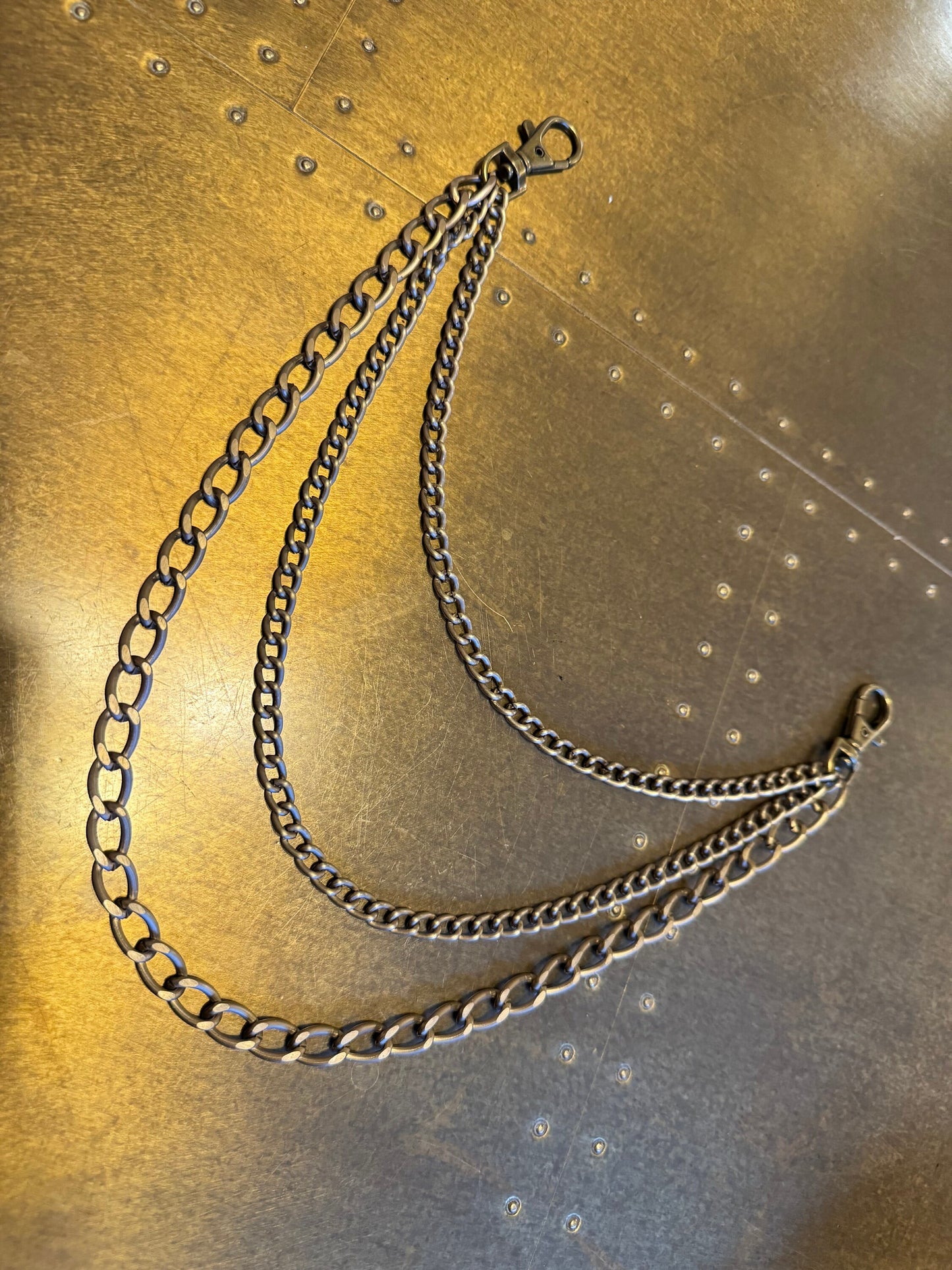 Antique Brass Layered Jeans Chains, 6 Sizes