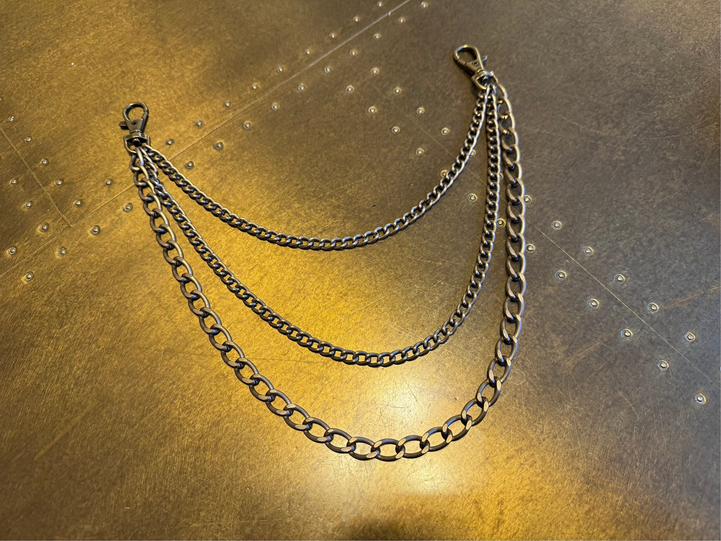 Antique Brass Layered Jeans Chains, 6 Sizes