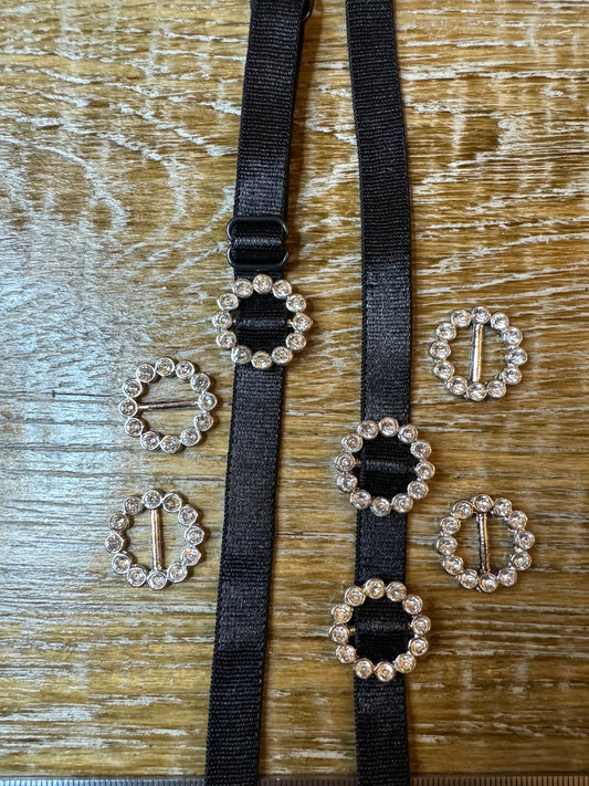 Diamanté Buckle, Silver Rhihestone Metal Buckle, 1cm Middle Bar, Slider, Belt Buckle, Bra Straps Swimwear, Costumes, Couture, Elegant