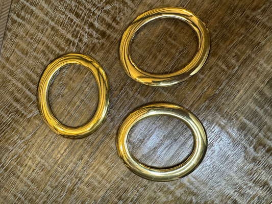 Large Ring Buckle, Deep Gold Abs Plastic Ring, Swimwear, Clothing, Belt, Bags, Crafts, 4”x 3.5”