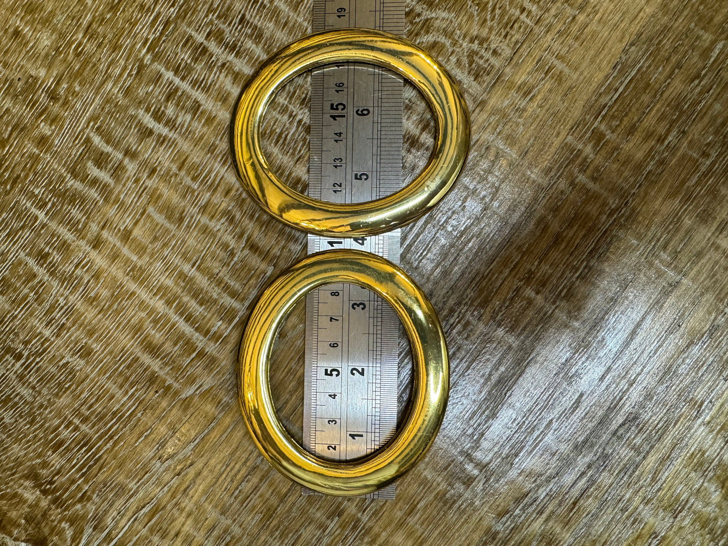 Large Ring Buckle, Deep Gold Abs Plastic Ring, Swimwear, Clothing, Belt, Bags, Crafts, 4”x 3.5”