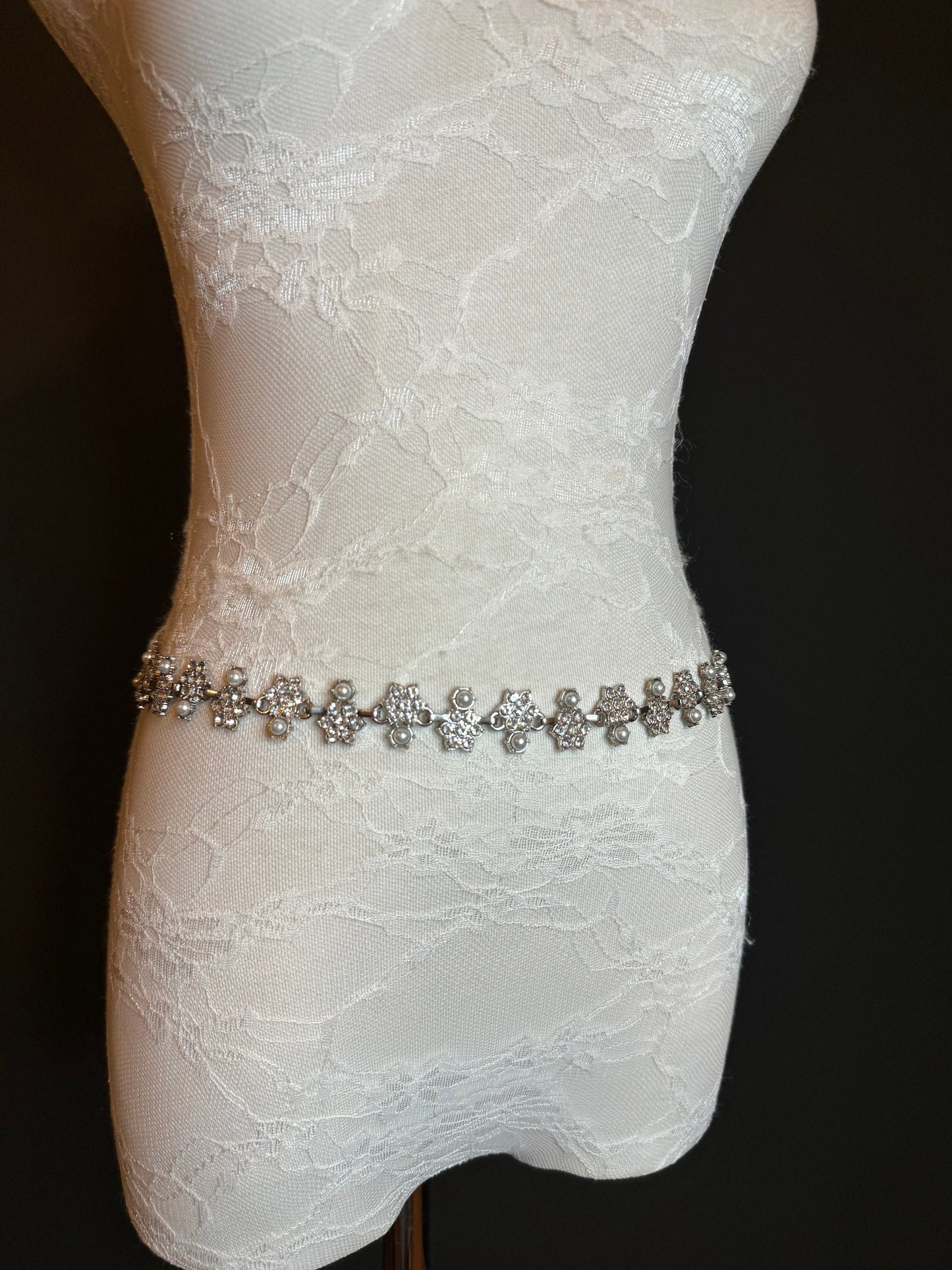 X-Long Belt, Jewel Rhinestone Belt, Chain Belt, Vintage Style Belt, Diamante Pearl Belt, Belt, Gift, Quality Belt, Elegant, Bridal Belt