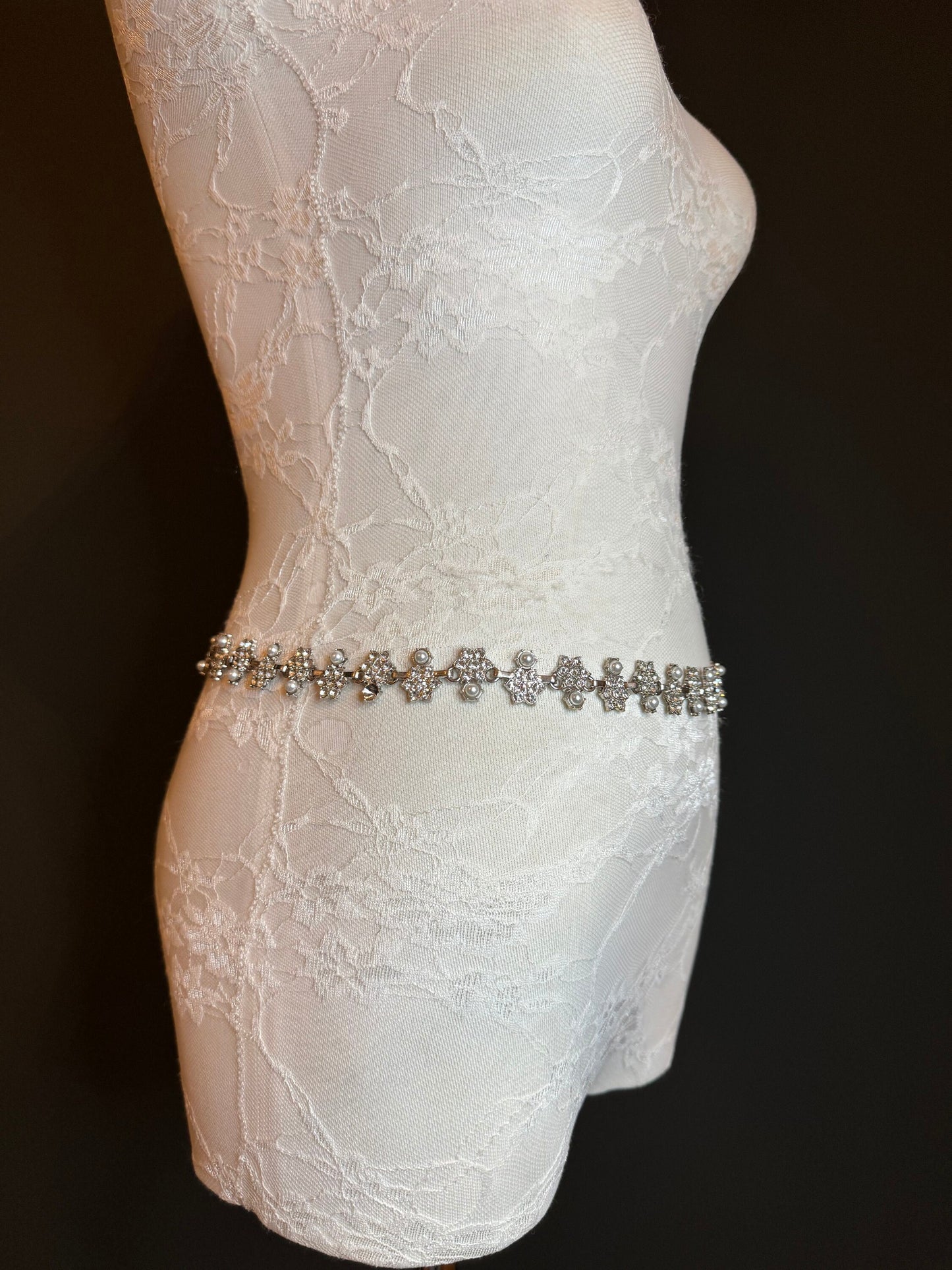 X-Long Belt, Jewel Rhinestone Belt, Chain Belt, Vintage Style Belt, Diamante Pearl Belt, Belt, Gift, Quality Belt, Elegant, Bridal Belt