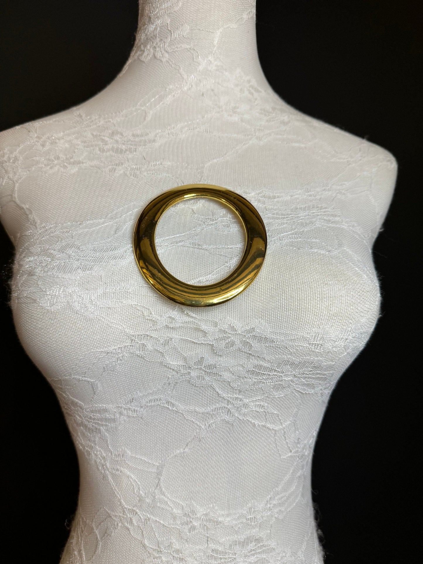 Large Ring Buckle, Deep Gold Abs Plastic Ring, Swimwear, Clothing, Belt, Bags, Crafts, 4”x 3.5”
