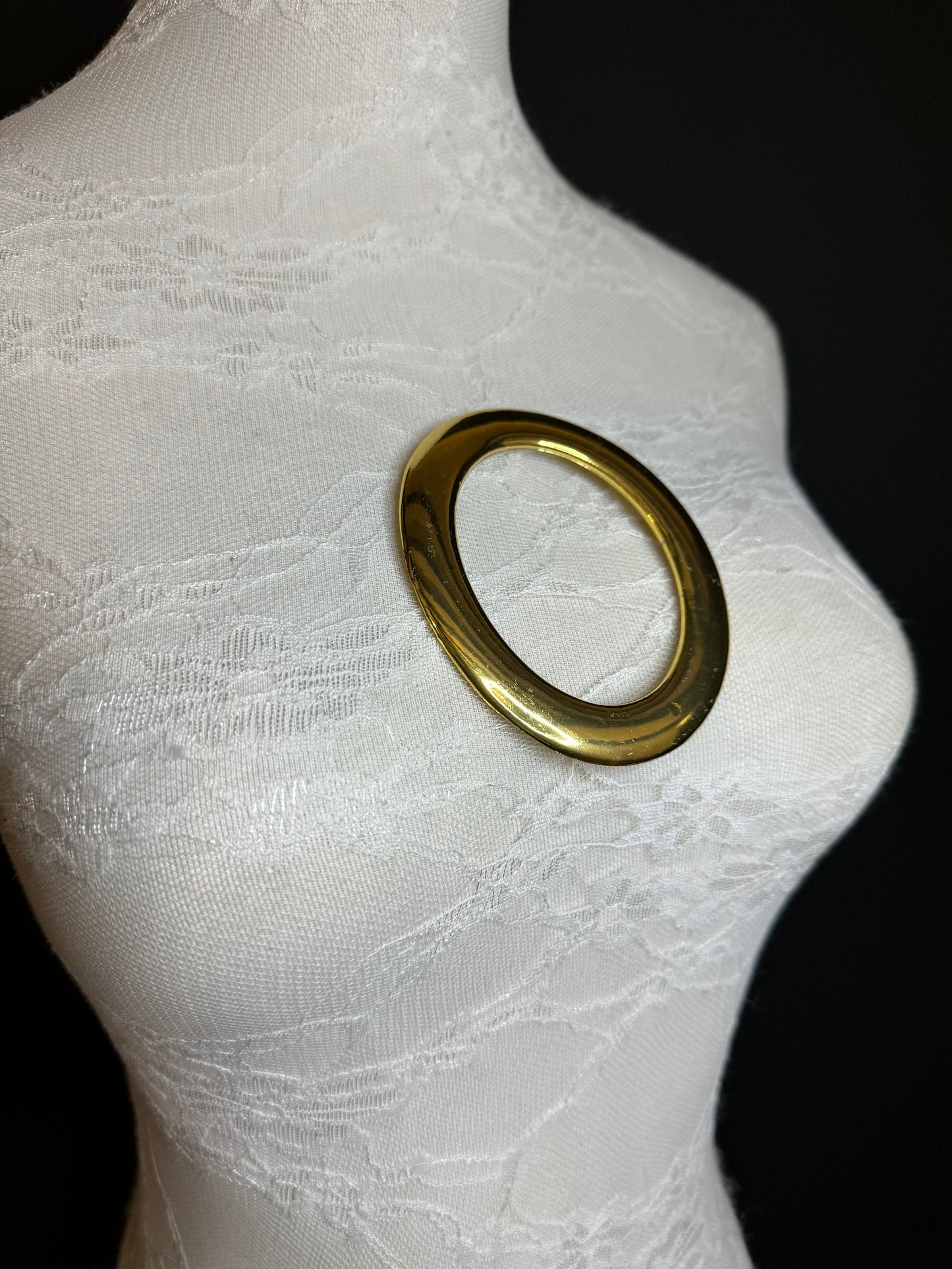 Large Ring Buckle, Deep Gold Abs Plastic Ring, Swimwear, Clothing, Belt, Bags, Crafts, 4”x 3.5”