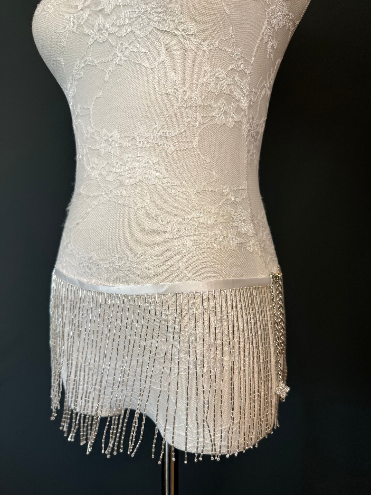 X-long Belt, Glass Beaded Fringe Belt, 8 colours, Sizes 18 to 60 inch, FAN Design, Fashion, Costume, Dance, Festival, 6” Long Fringe Belt