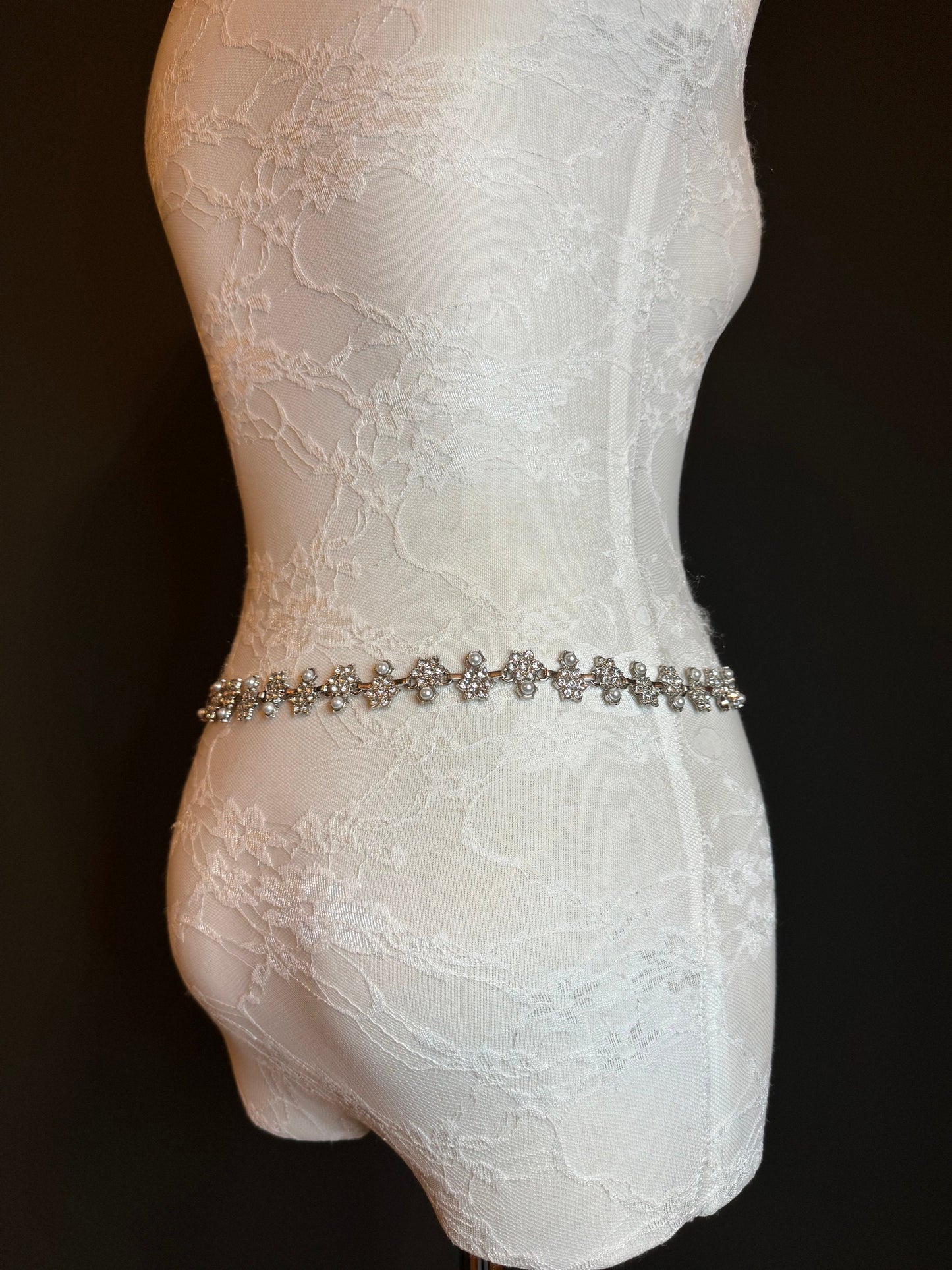X-Long Belt, Jewel Rhinestone Belt, Chain Belt, Vintage Style Belt, Diamante Pearl Belt, Belt, Gift, Quality Belt, Elegant, Bridal Belt