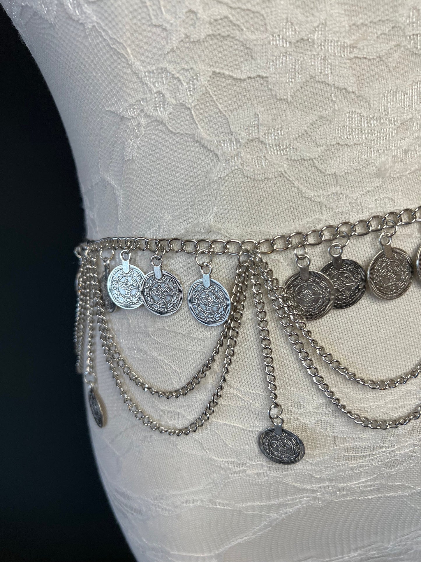 Belly Chain, Gold Silver, Coin detail 18-40 inch, Festvial, Dance, Belly Chain Belt, Dance, Custume, Handmade