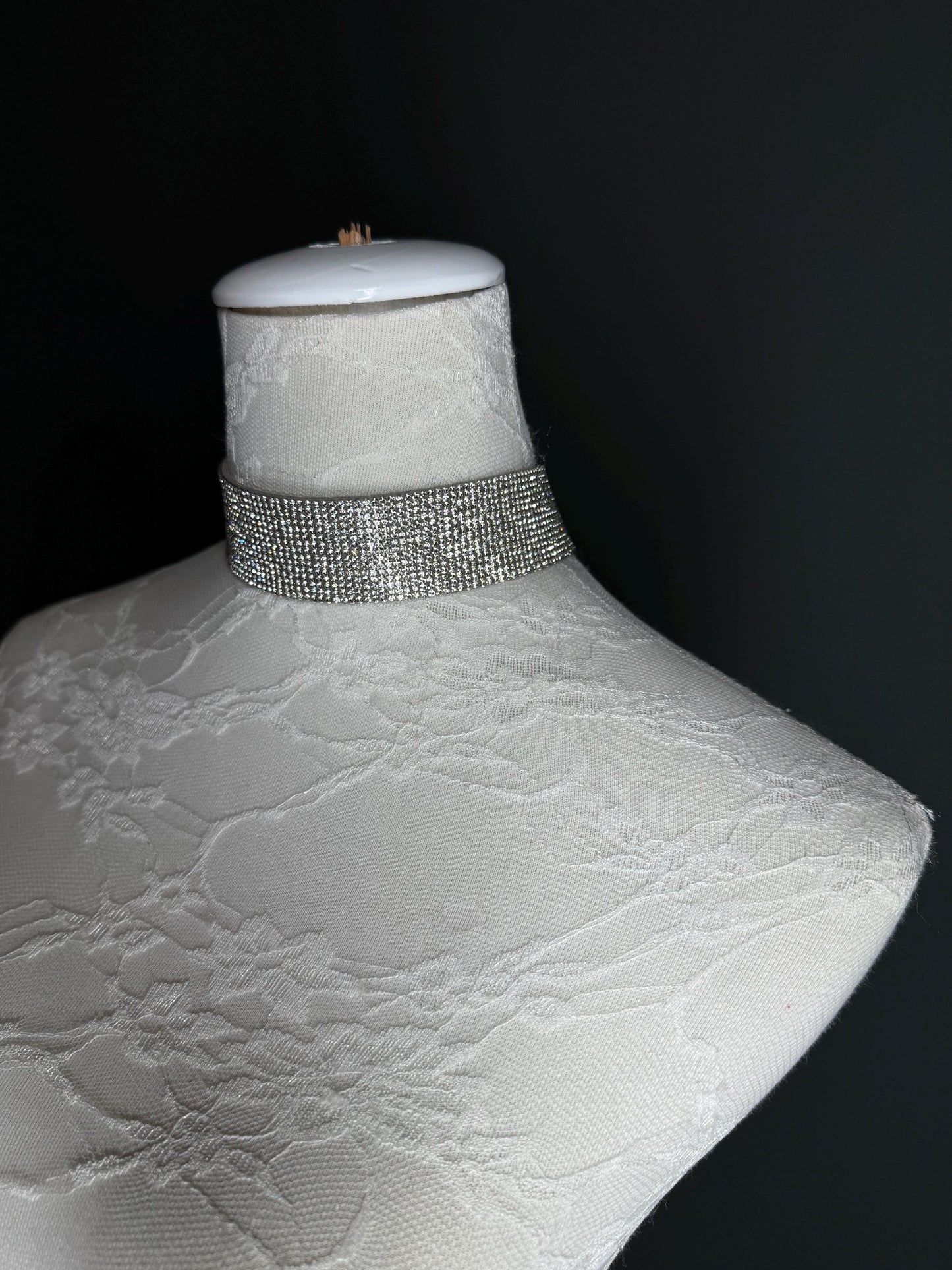 Rhinestone Diamanté 1.5” Wide Choker, 4cm Wide Choker Necklace, Smooth choker, Elegant Choker, Handmade, Dresses, Gift